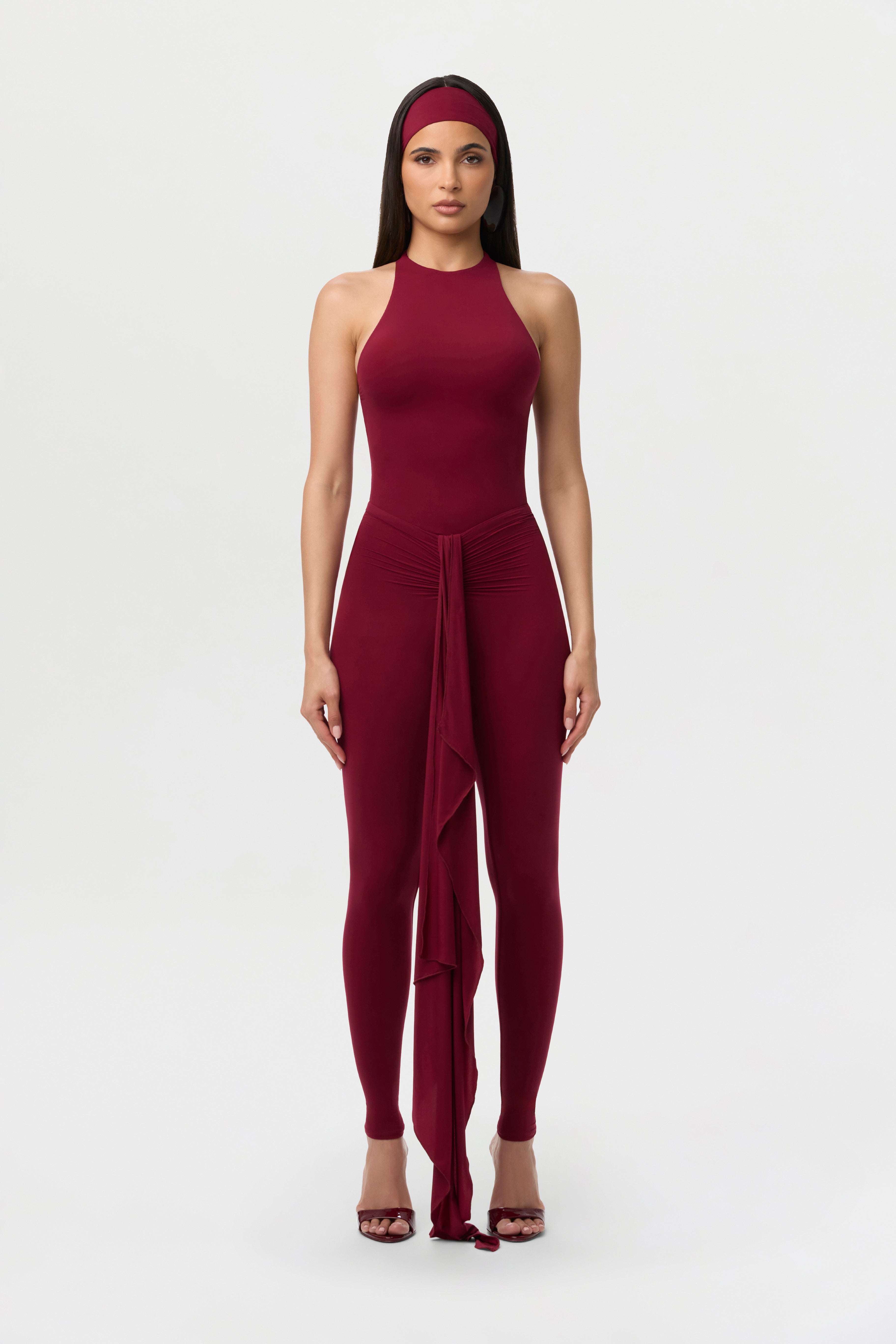 Naked V-Waist Drape Leggings