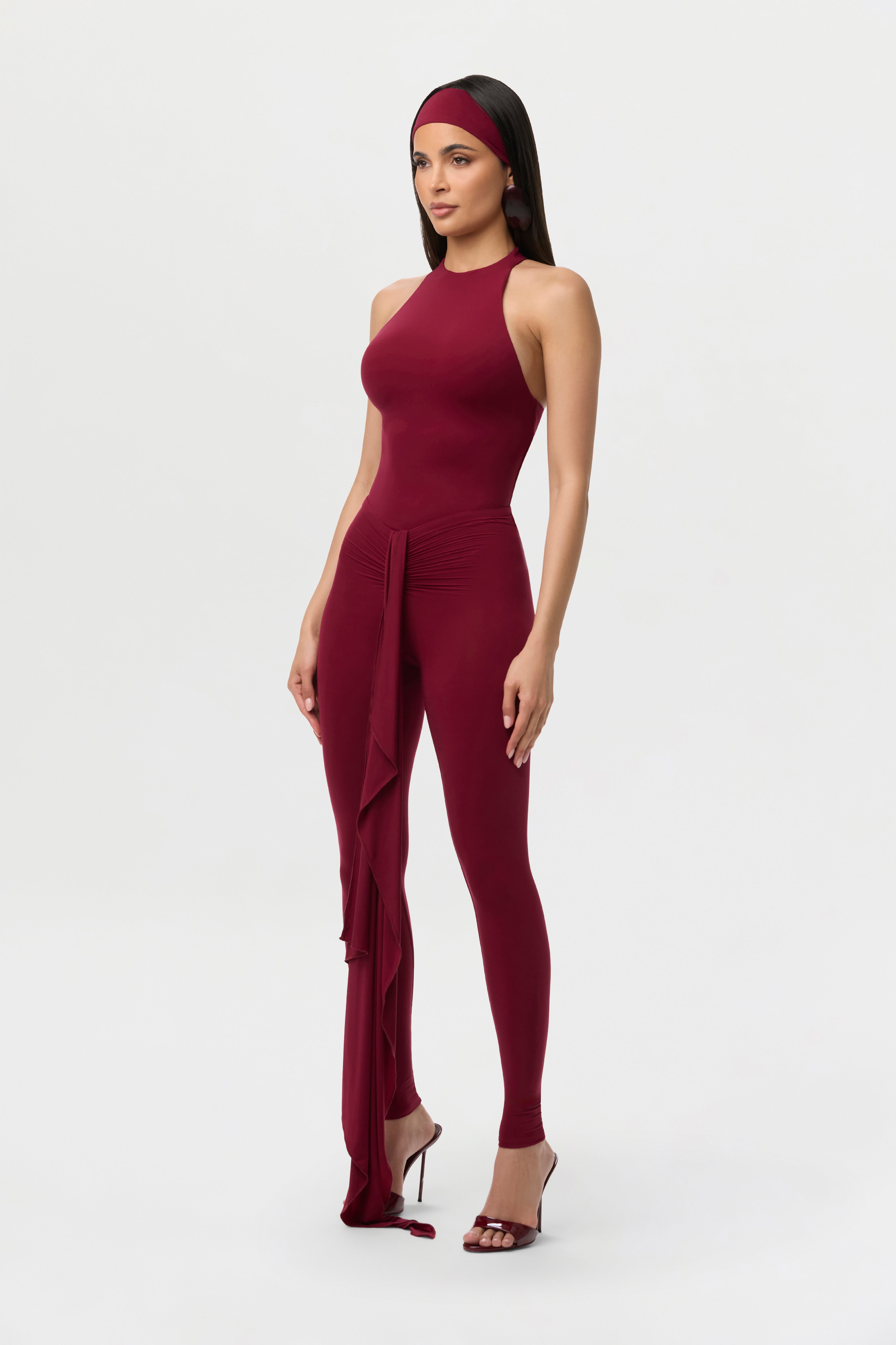 Naked V-Waist Drape Leggings