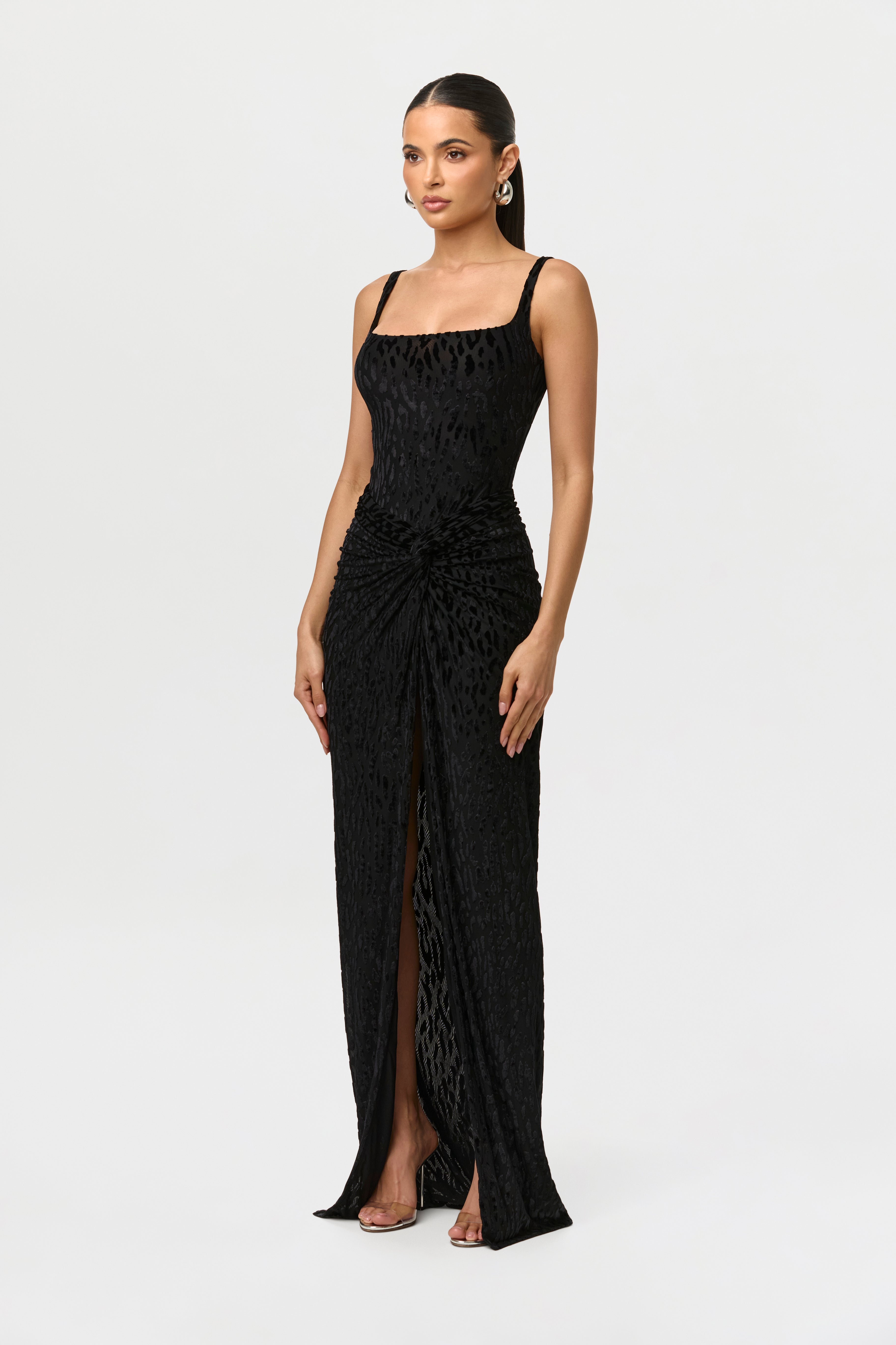Burnout Twist Maxi Skirt