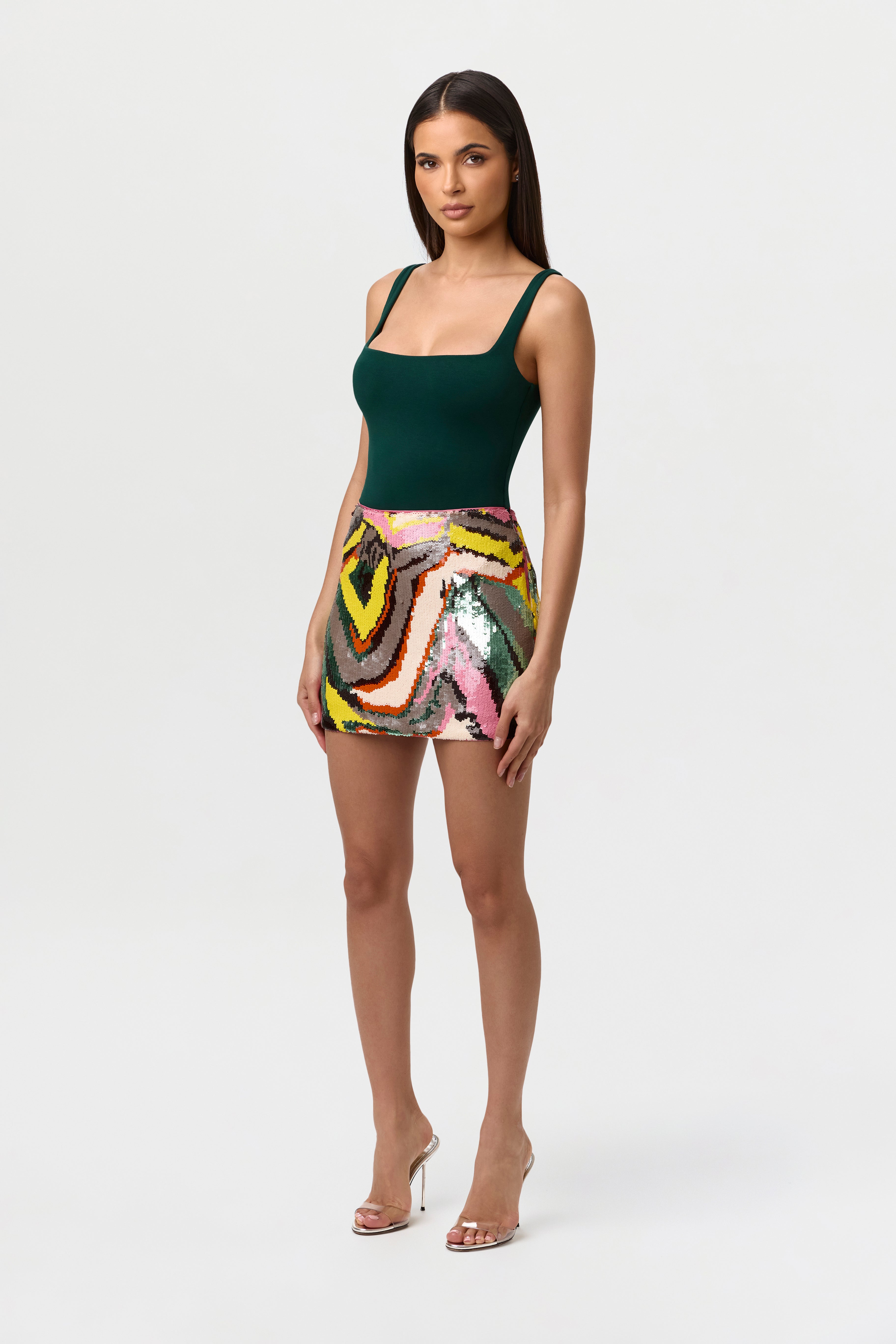 Sequin Abstract Mini Skirt