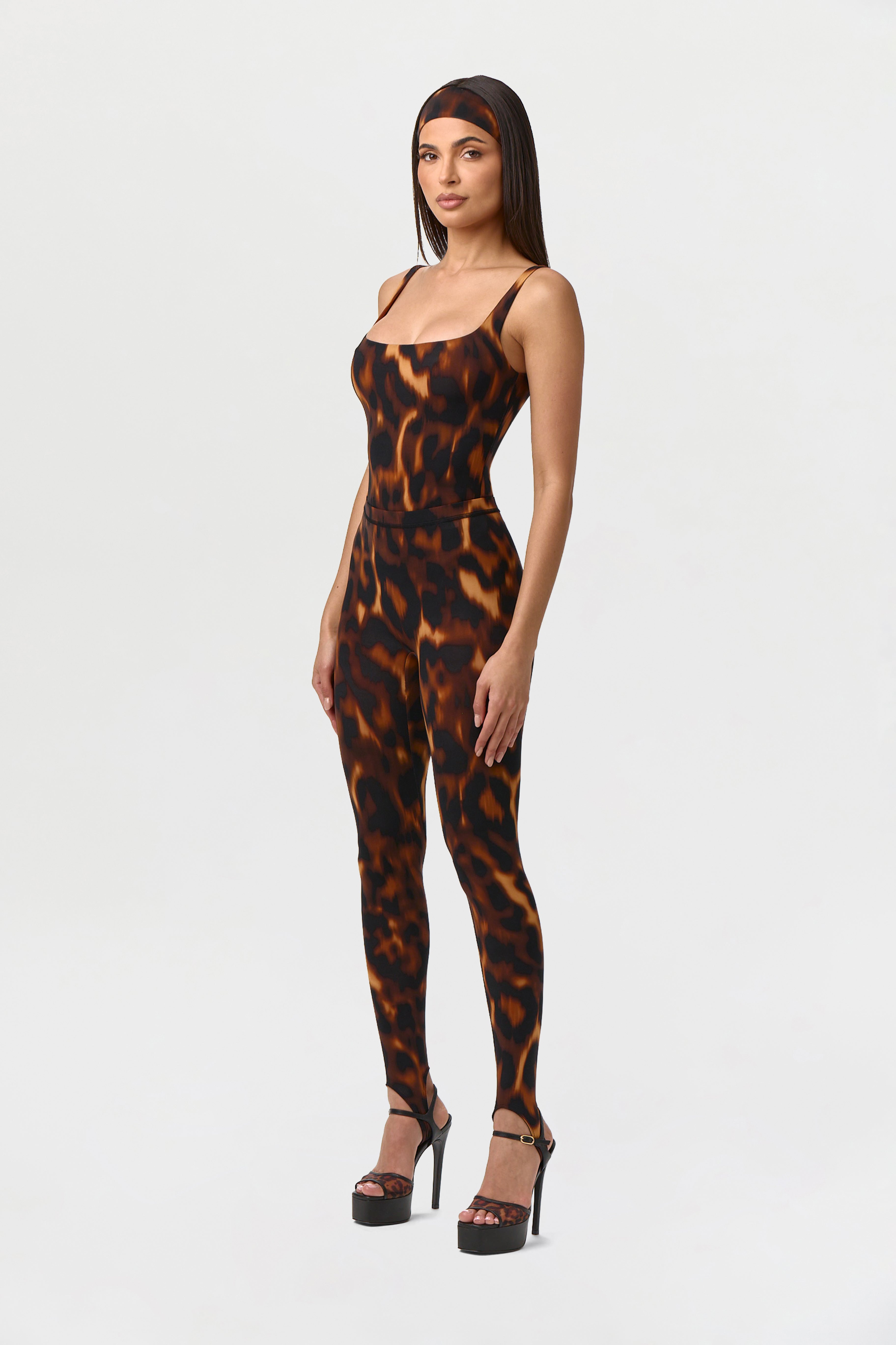 Naked Print Scoop Tank Bodysuit