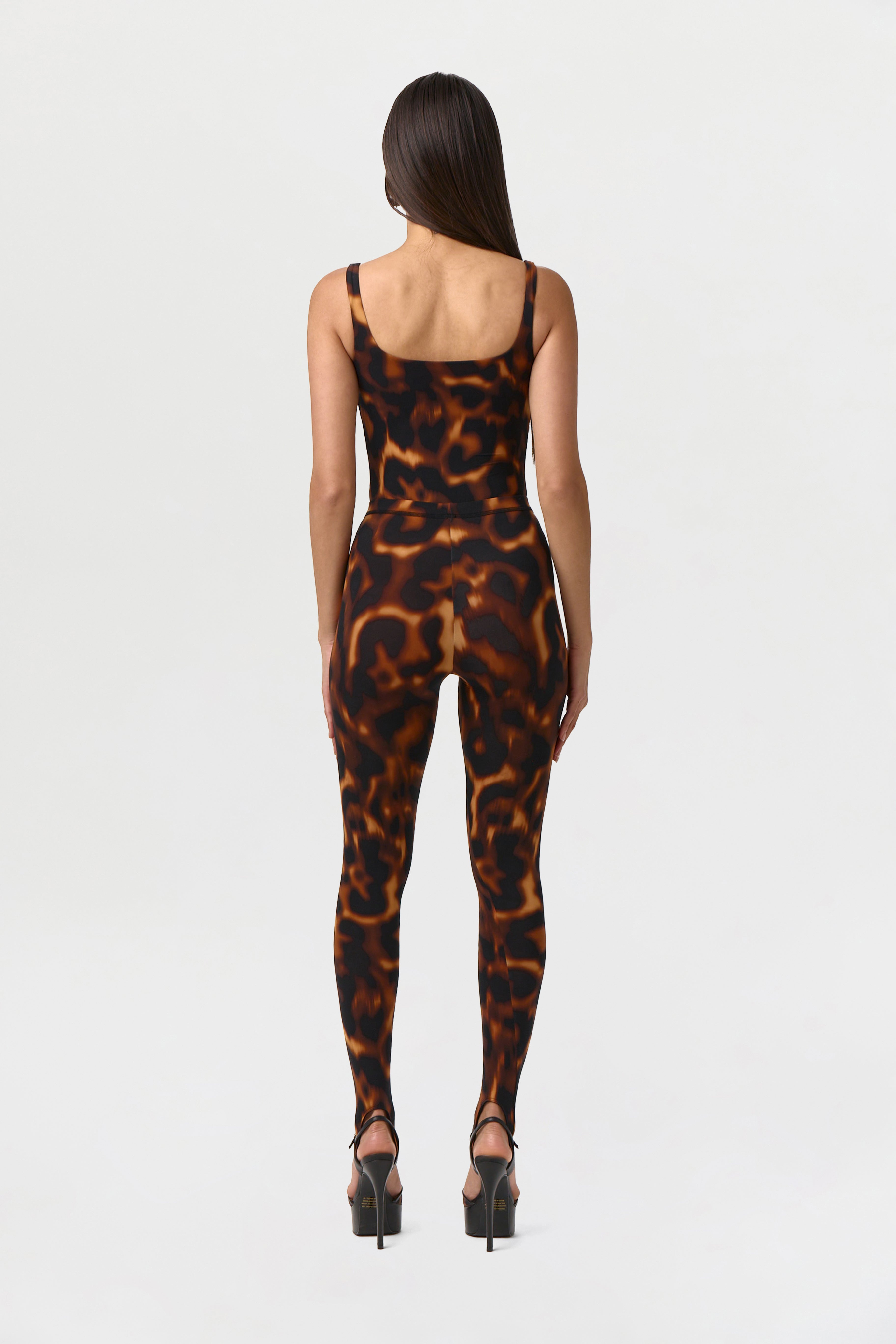 Naked Print Scoop Tank Bodysuit