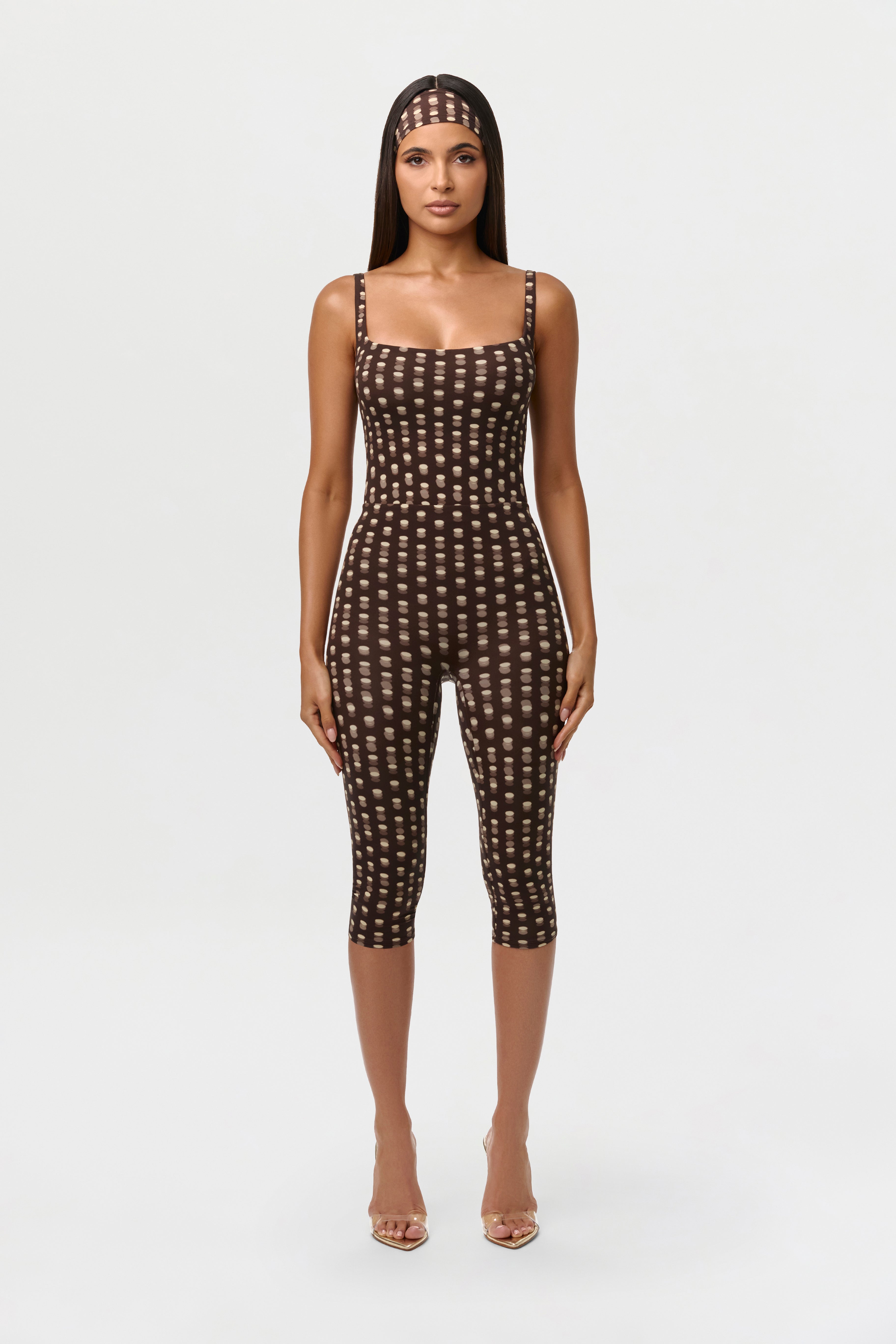 Naked Print Scoop Tank Bodysuit