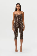 Naked Print Scoop Tank Bodysuit