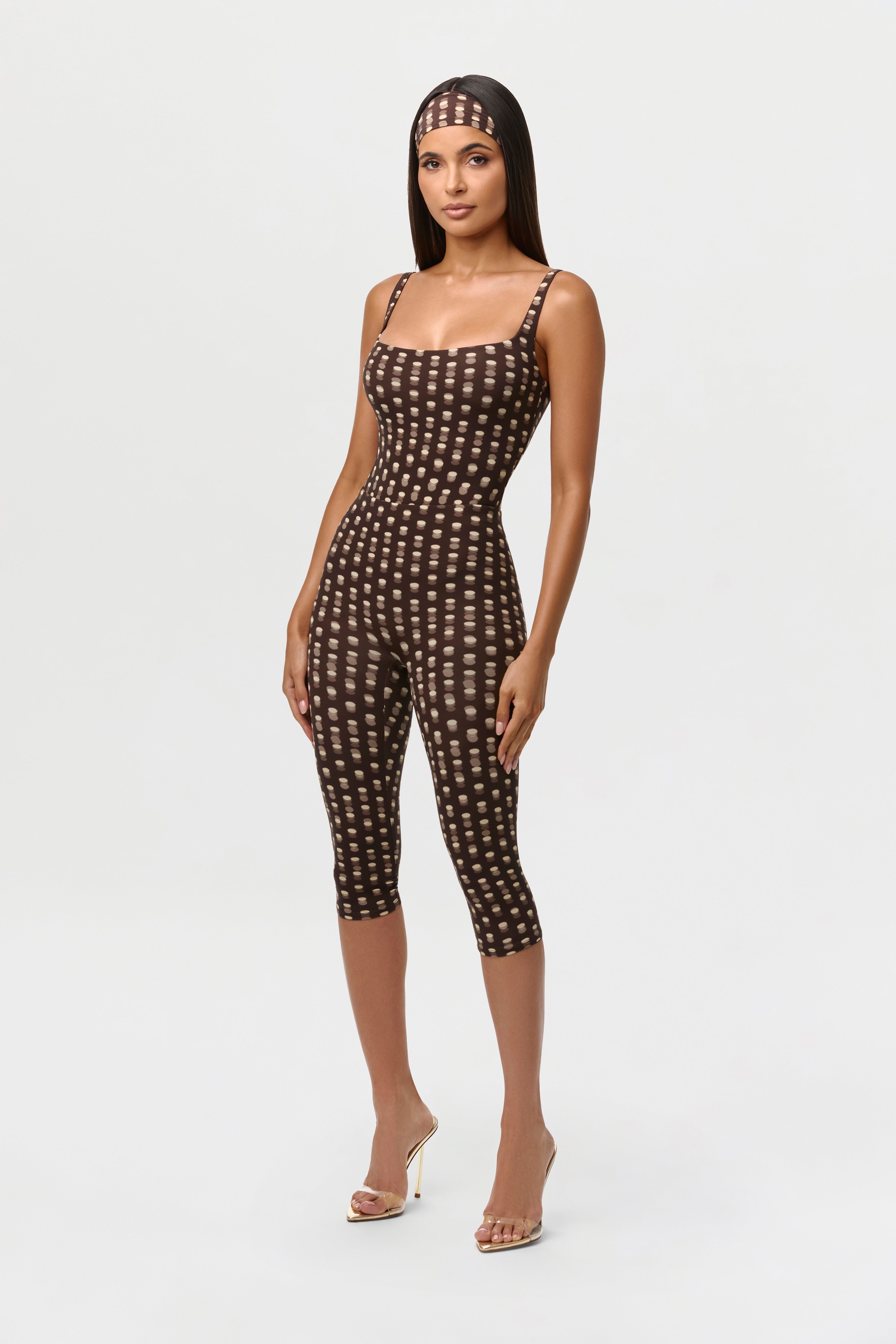 Naked Print Scoop Tank Bodysuit