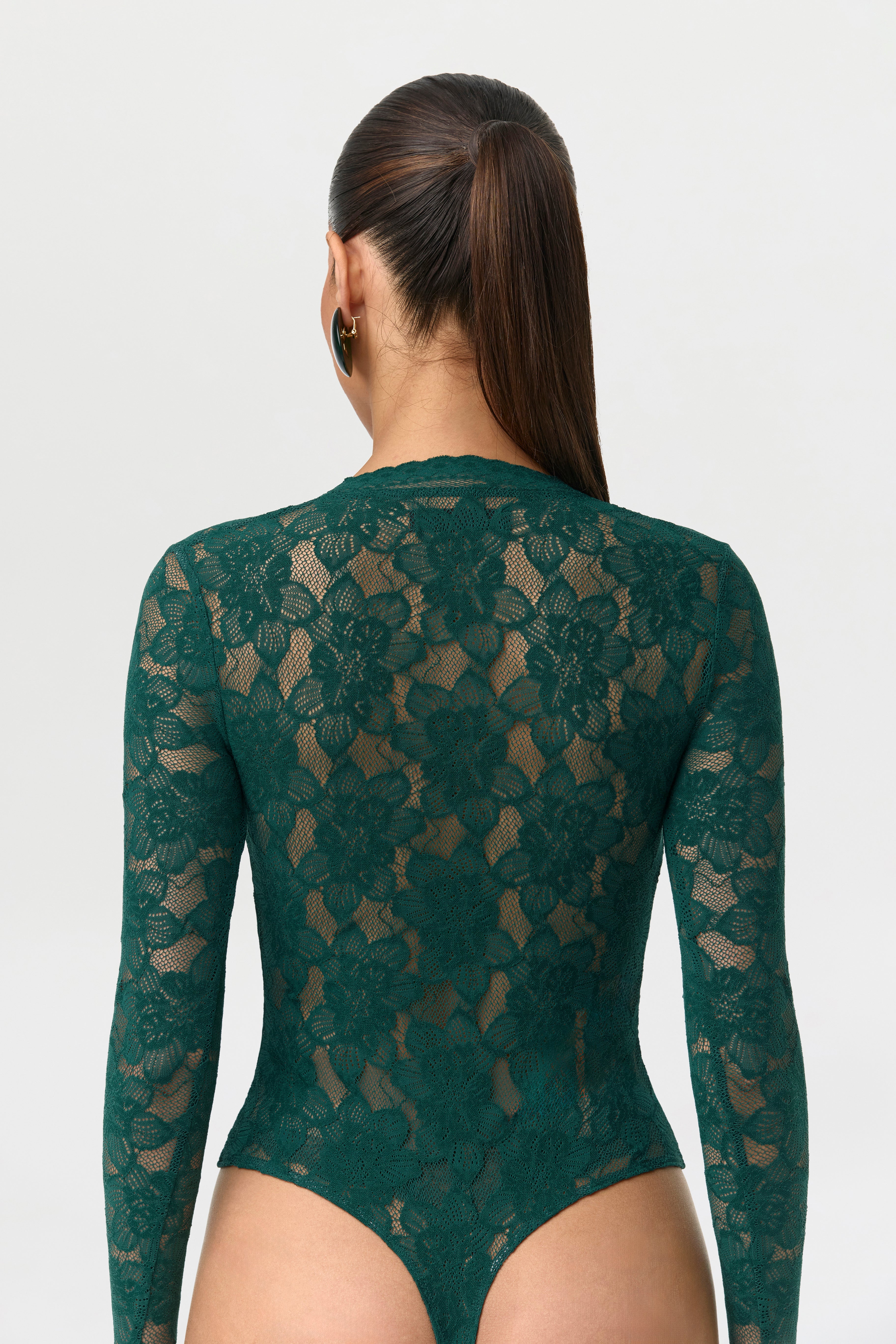 Stretch Lace V-Neck Bodysuit
