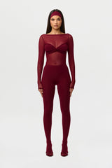 Naked Mesh Boatneck Bodysuit