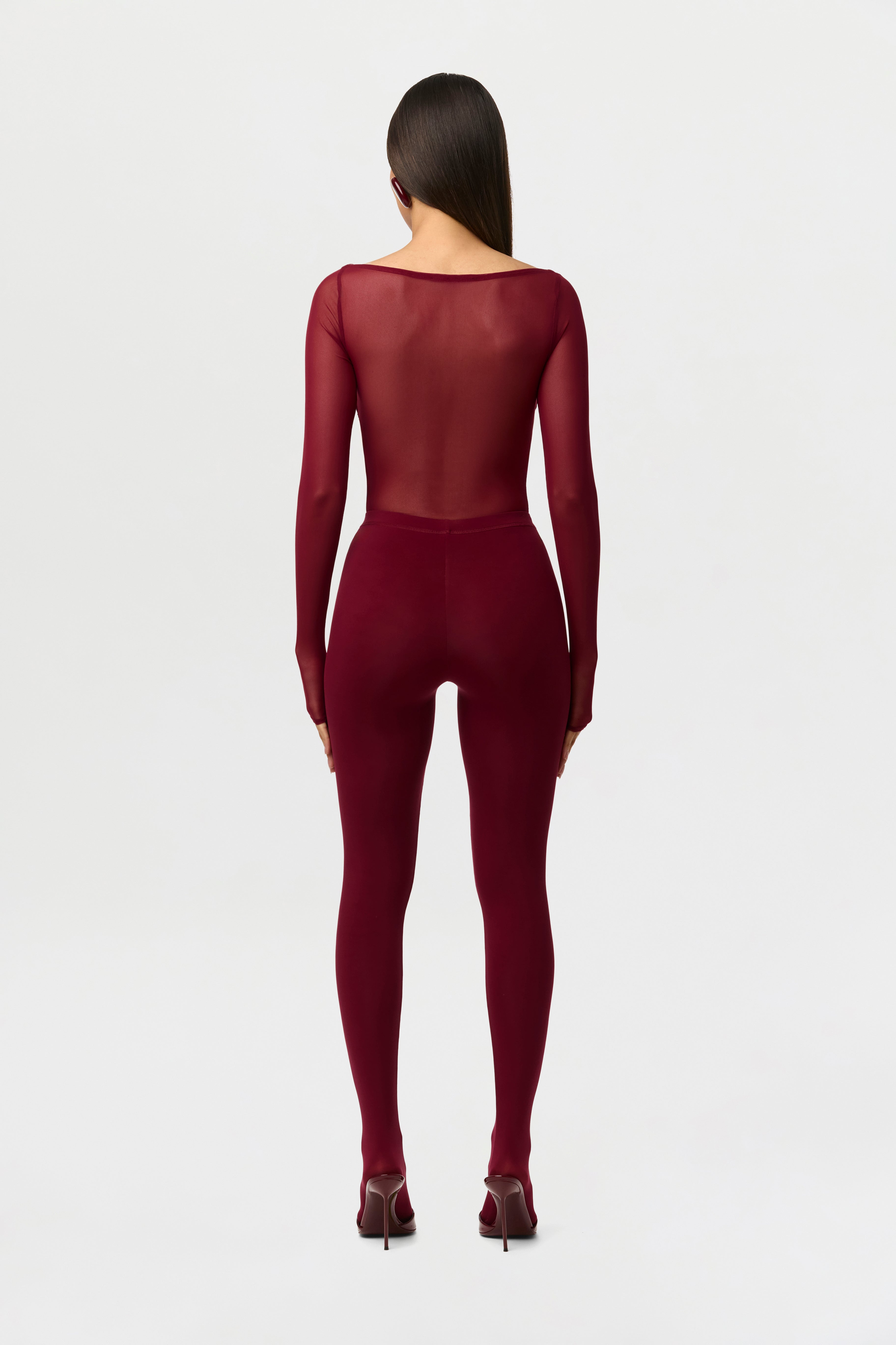 Naked Mesh Boatneck Bodysuit