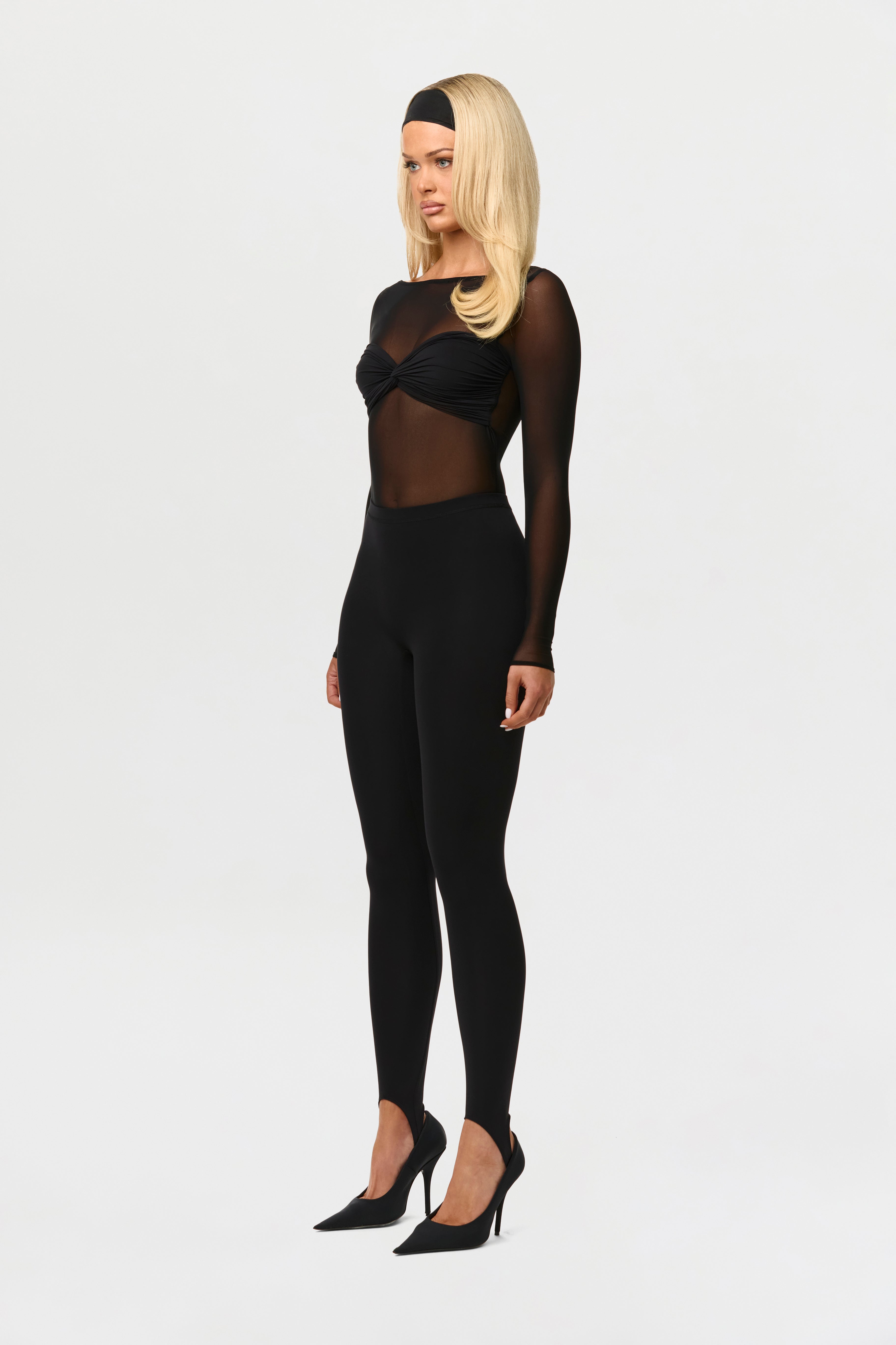 Naked Mesh Boatneck Bodysuit