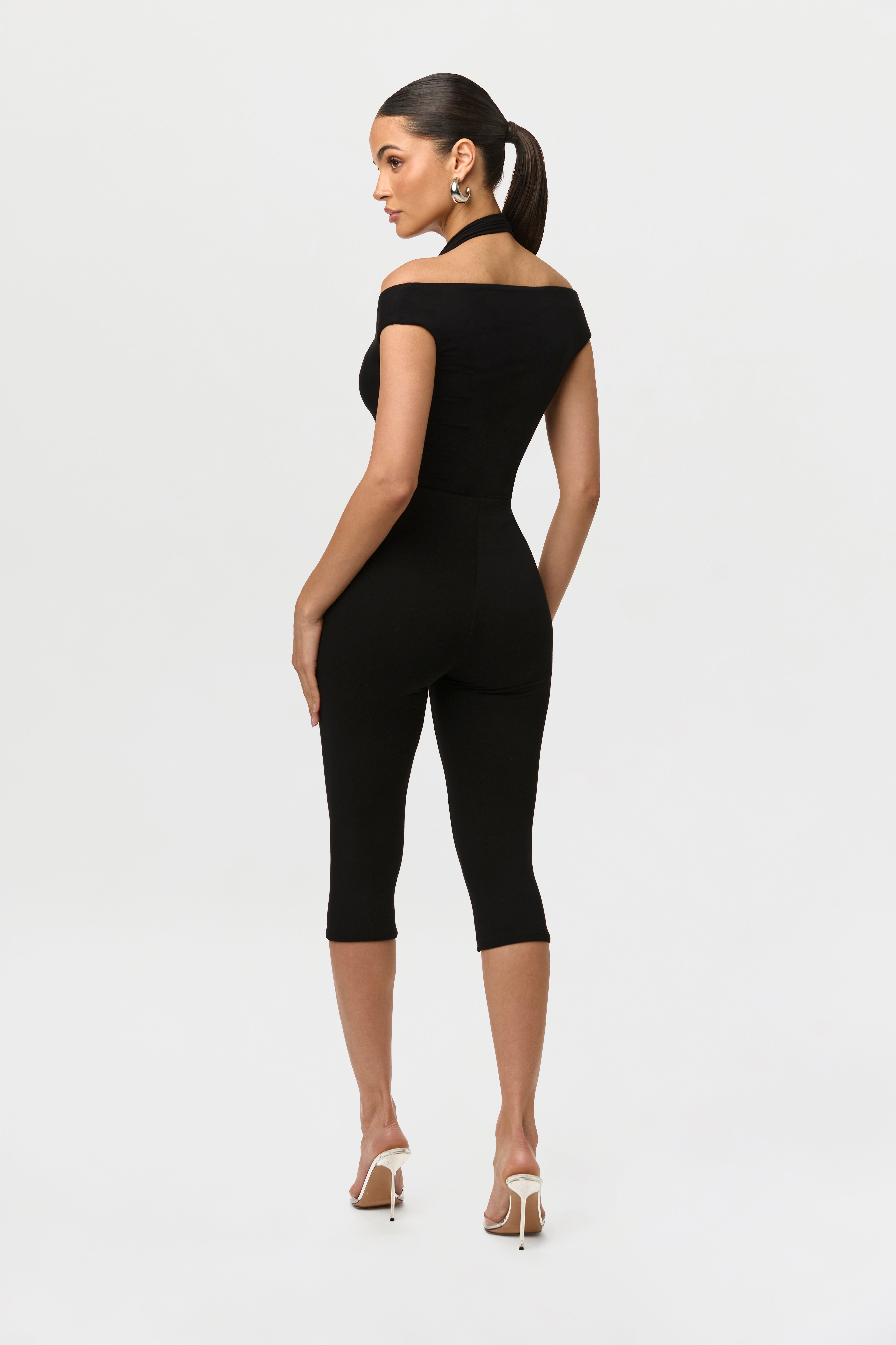 Smooth Off-Shoulder Halter Bodysuit