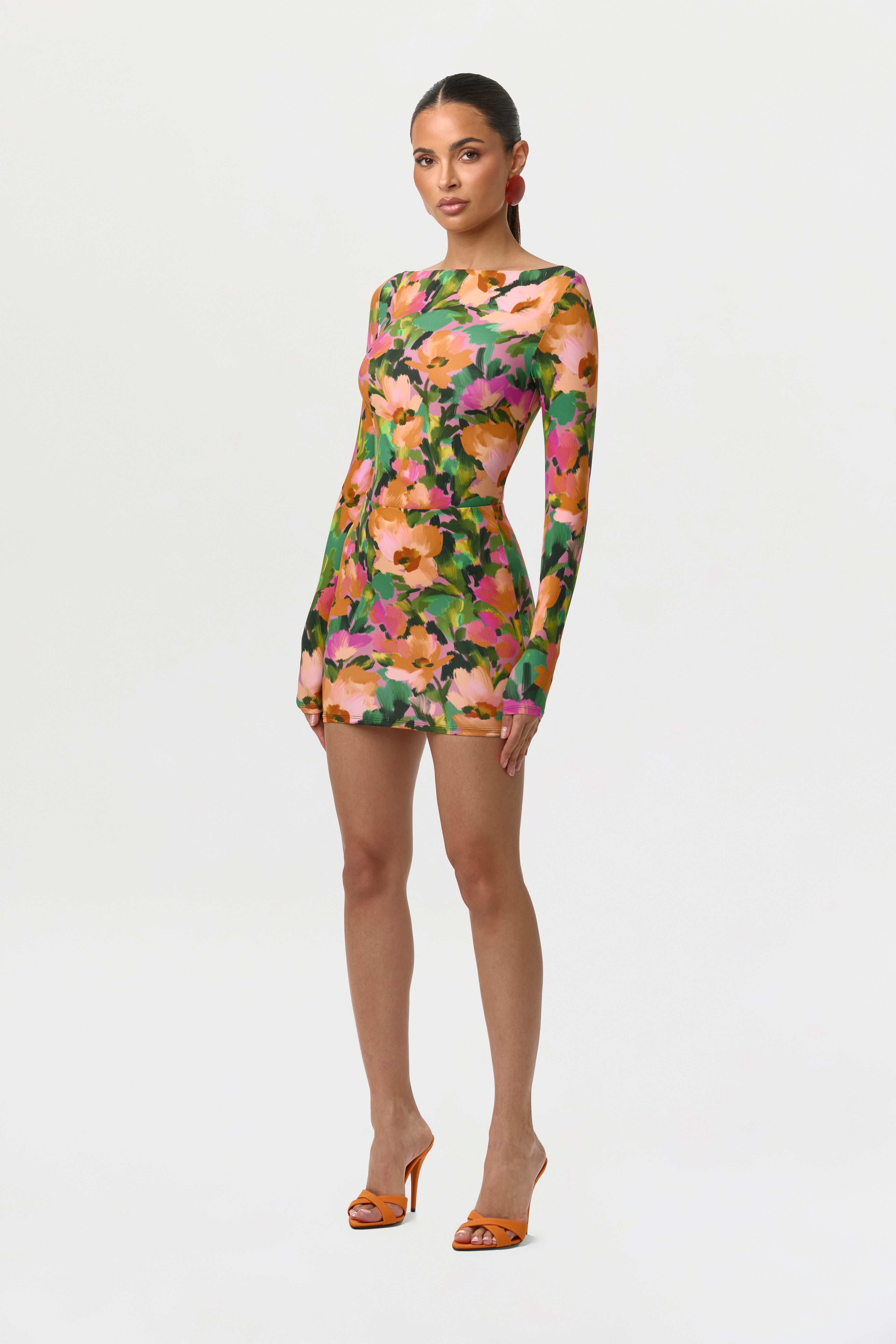 Naked Print Boatneck Bodysuit