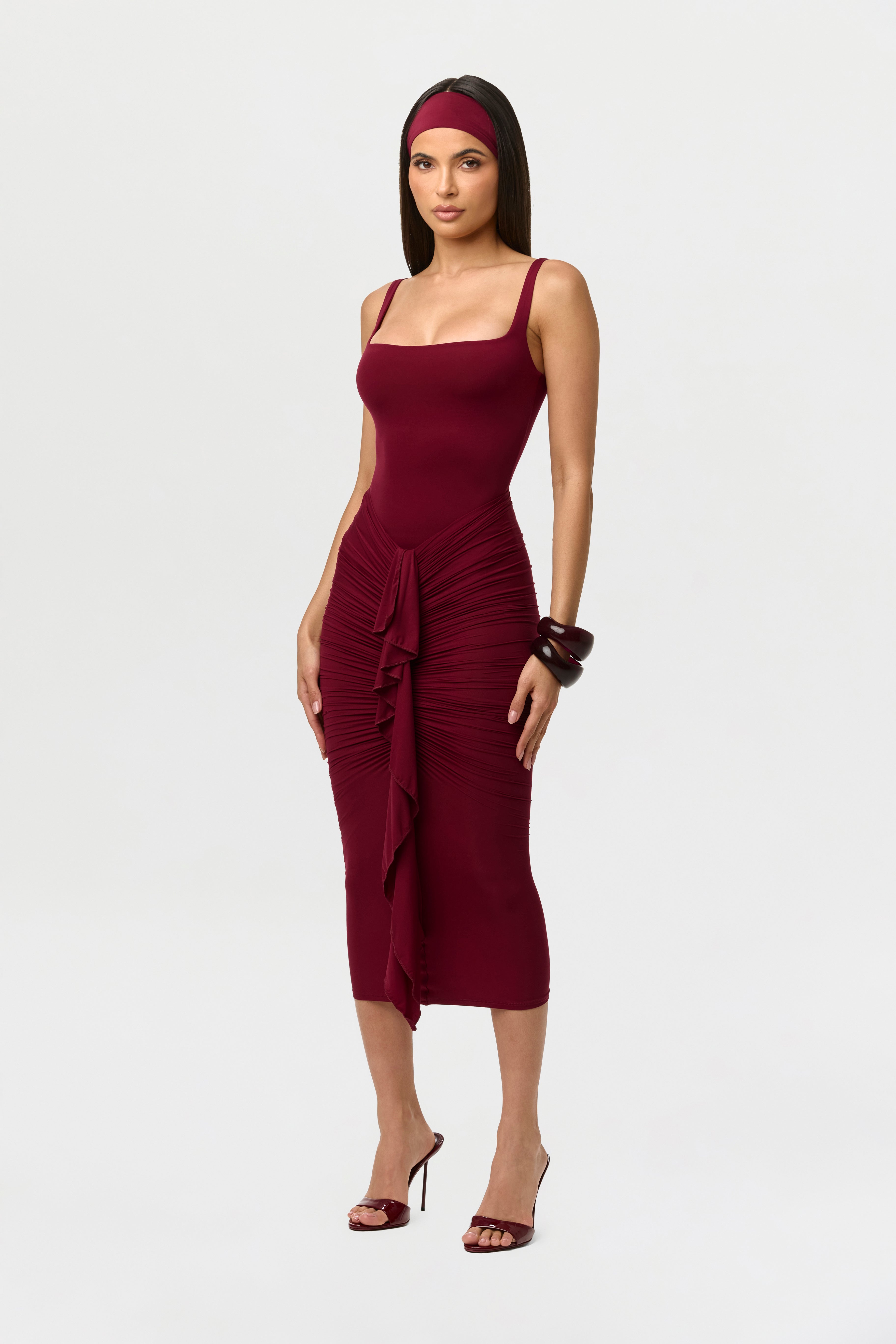 Naked Drape Midi Skirt
