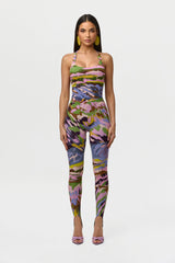 Naked Print Racerback Scoop Tank Bodysuit
