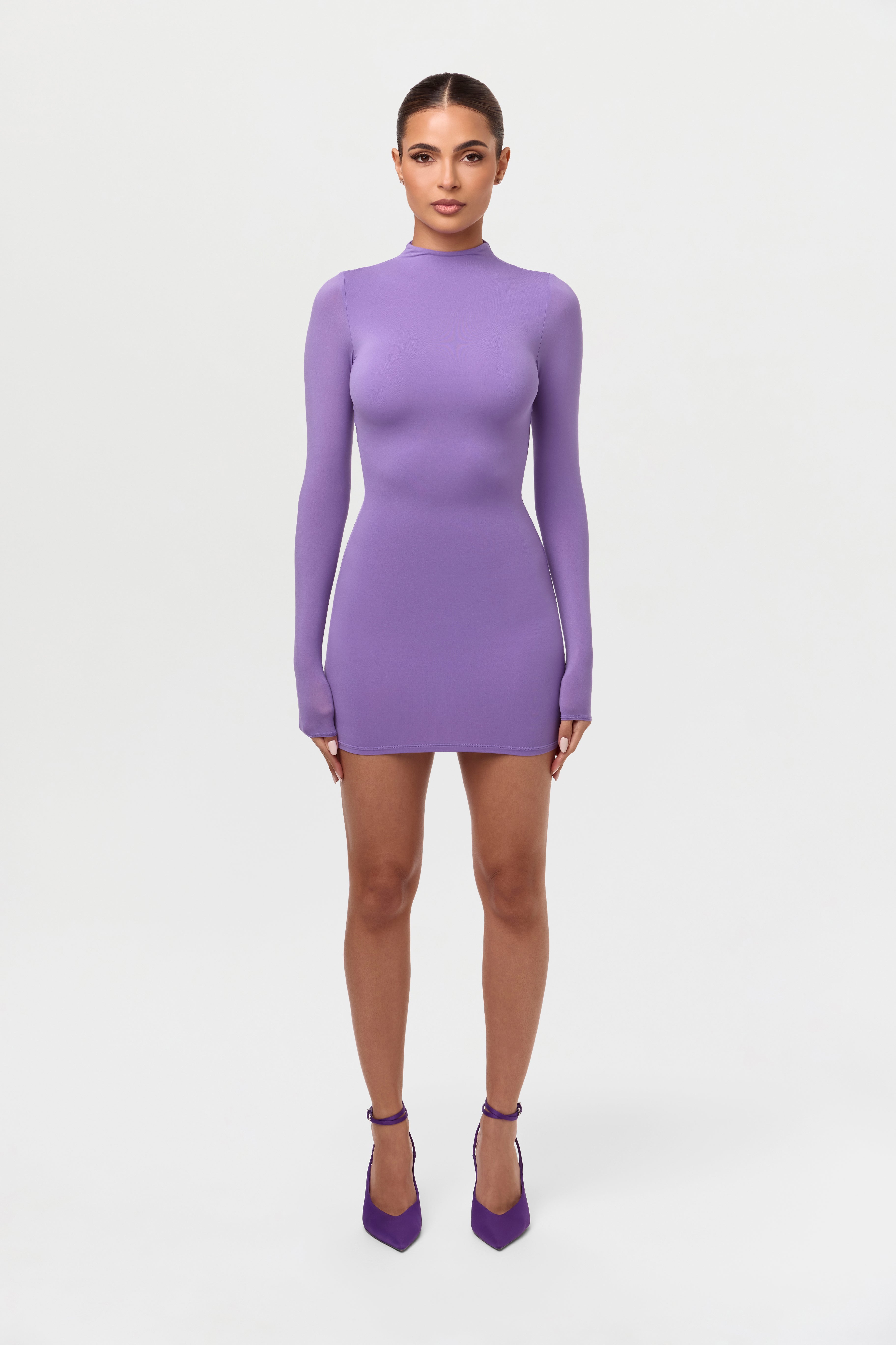 Naked Mock Neck Mini Dress