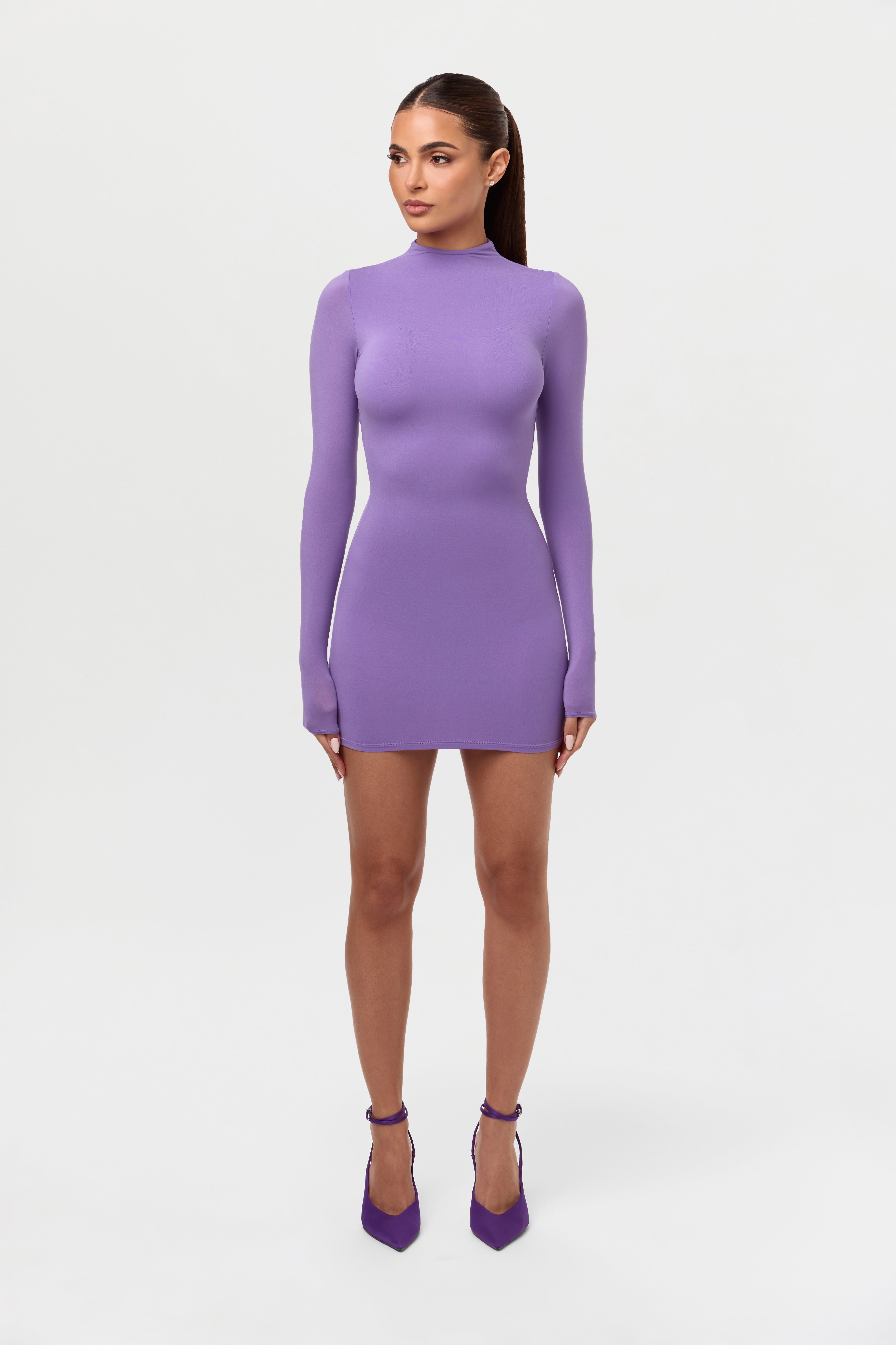Naked Mock Neck Mini Dress