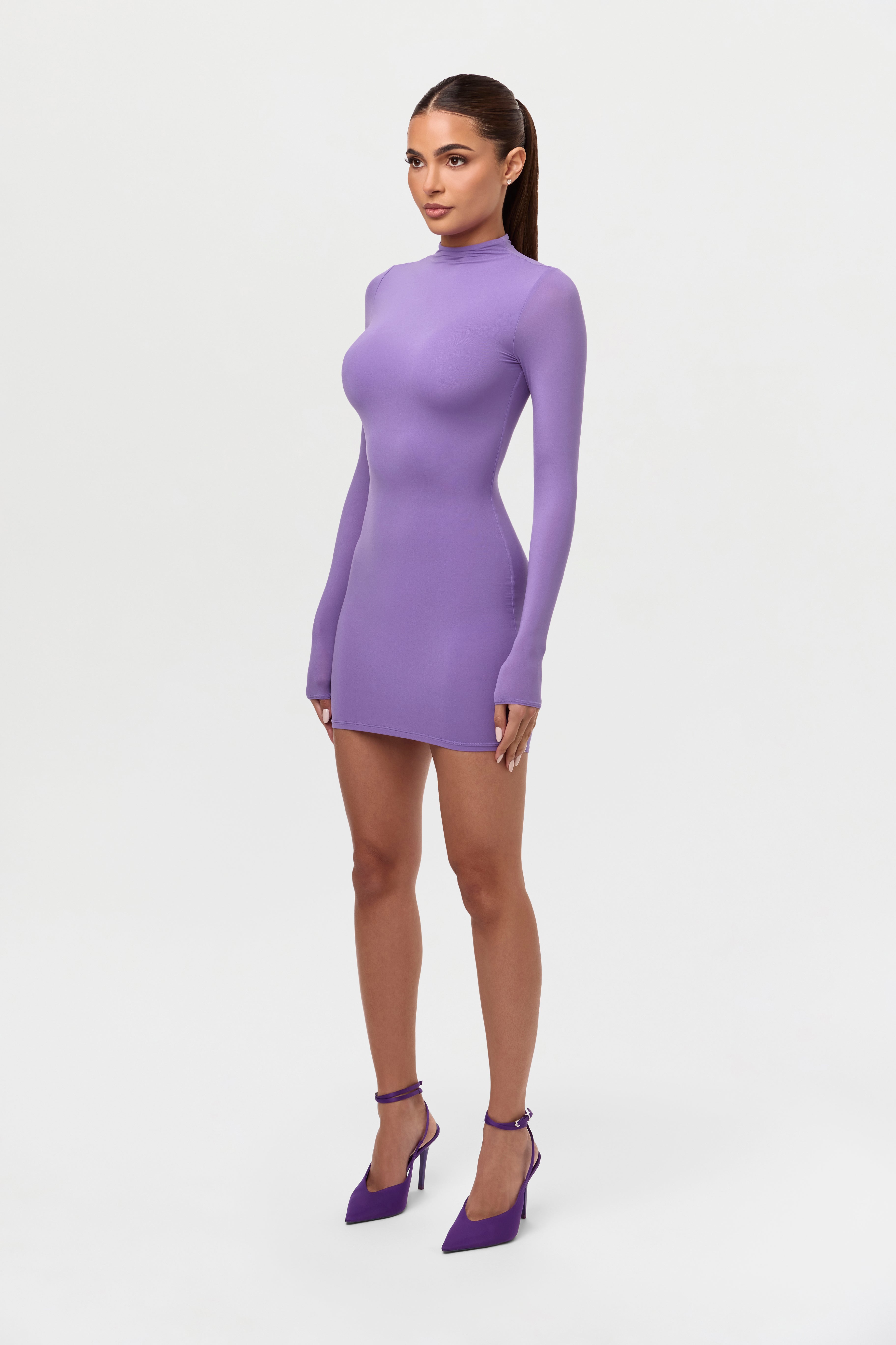 Naked Mock Neck Mini Dress