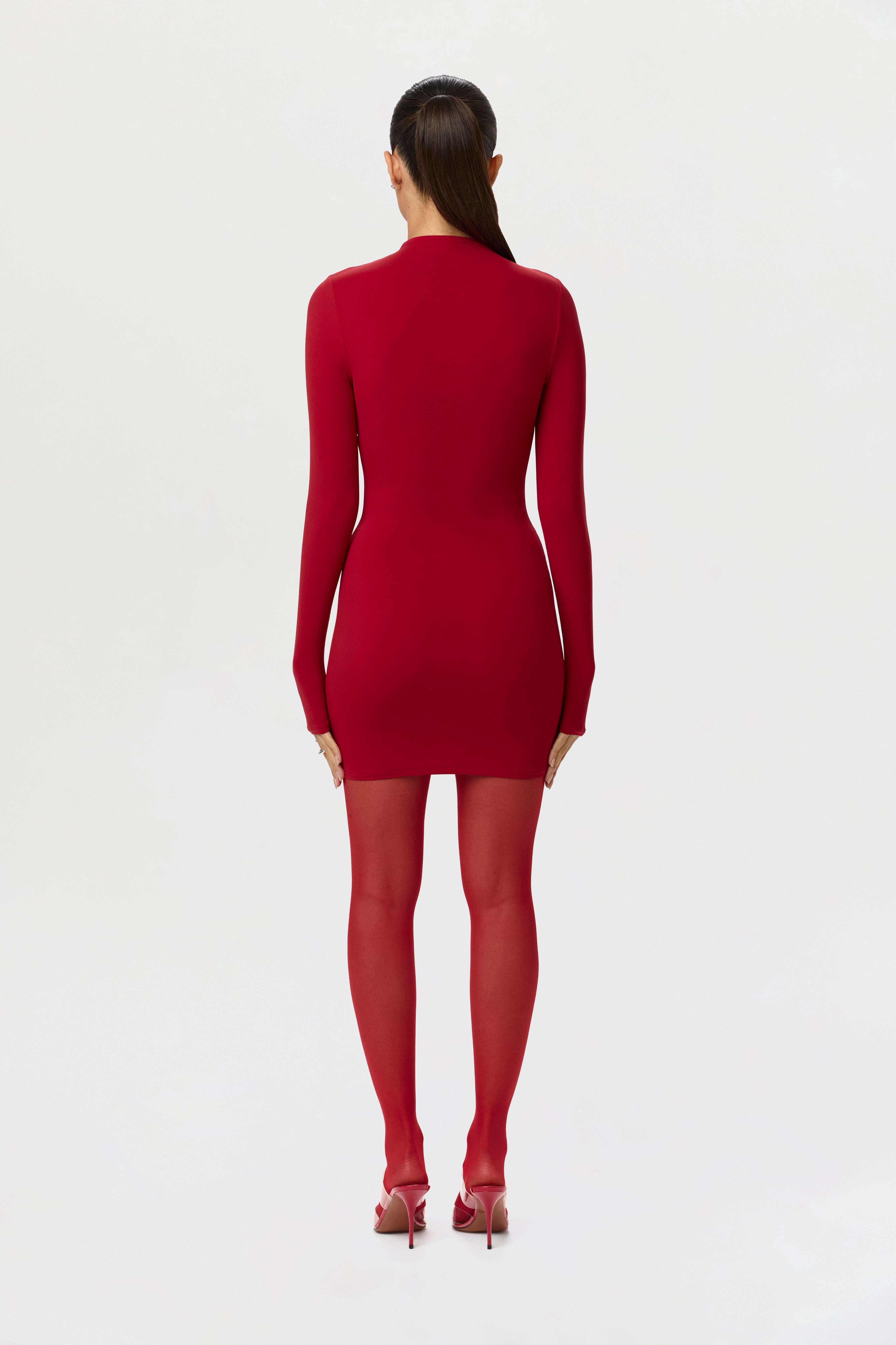 Naked Mock Neck Mini Dress