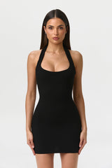 Snatched Halter Mini Dress