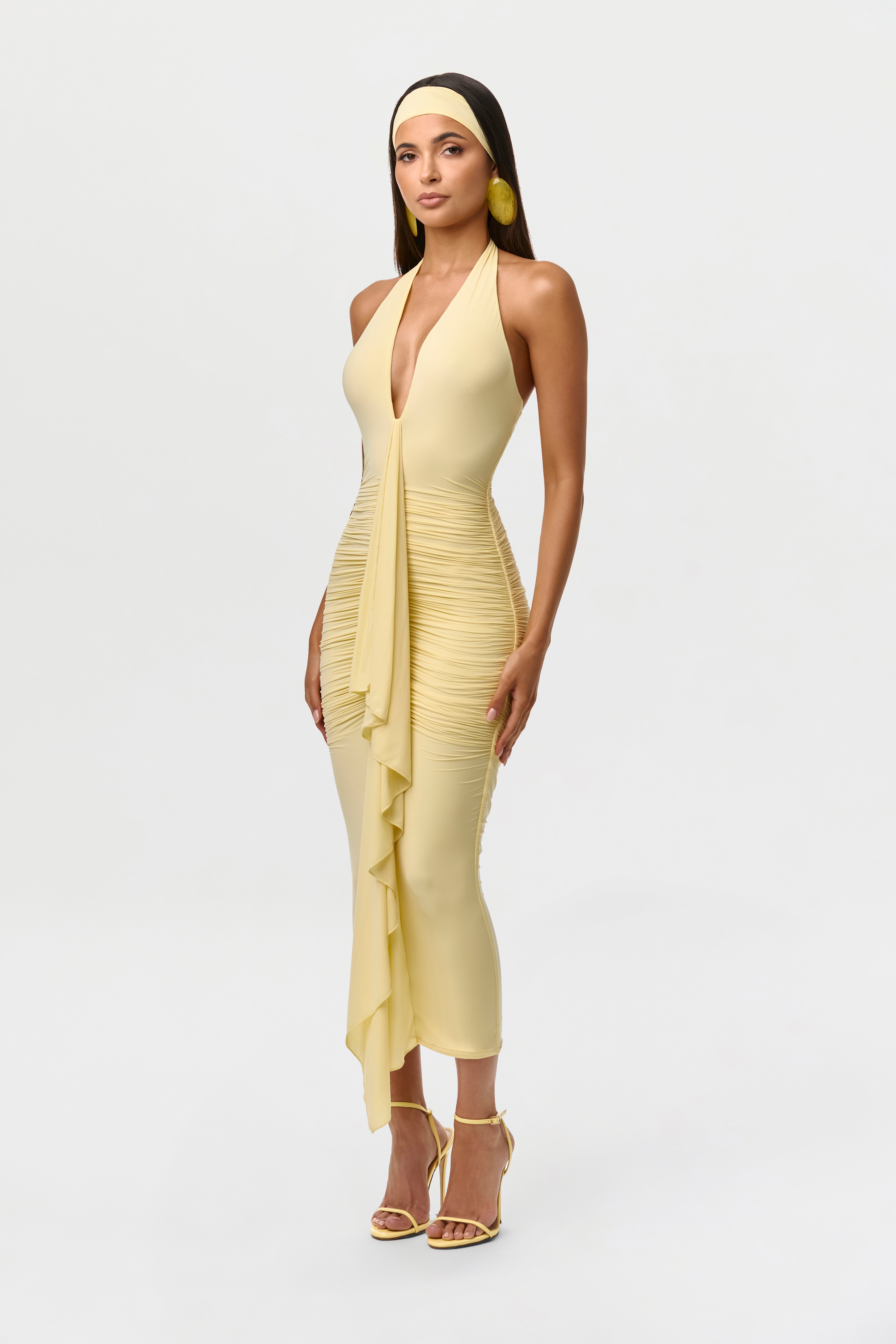 Naked Ruffle Halter Dress