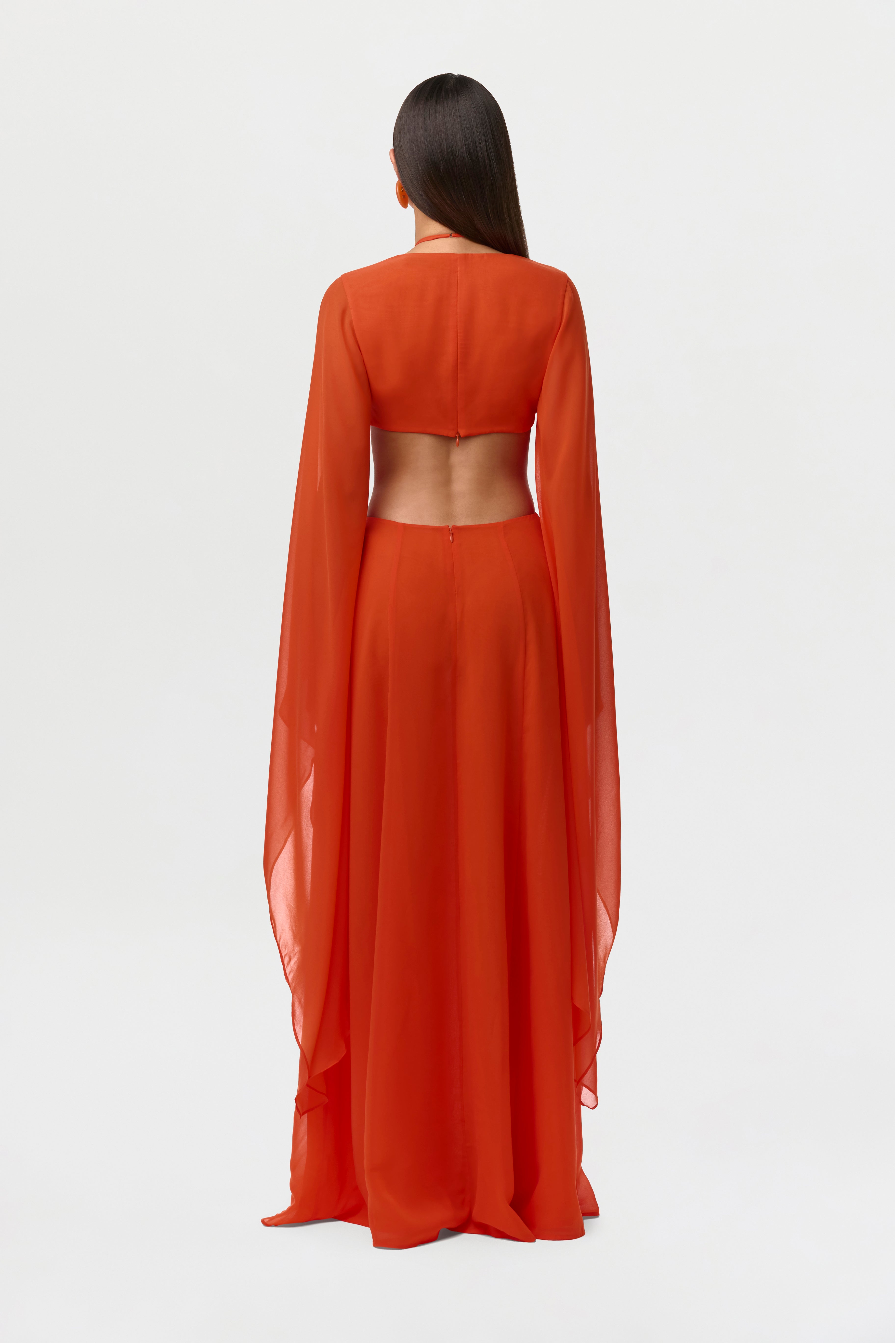 Chiffon Cutout Maxi Dress