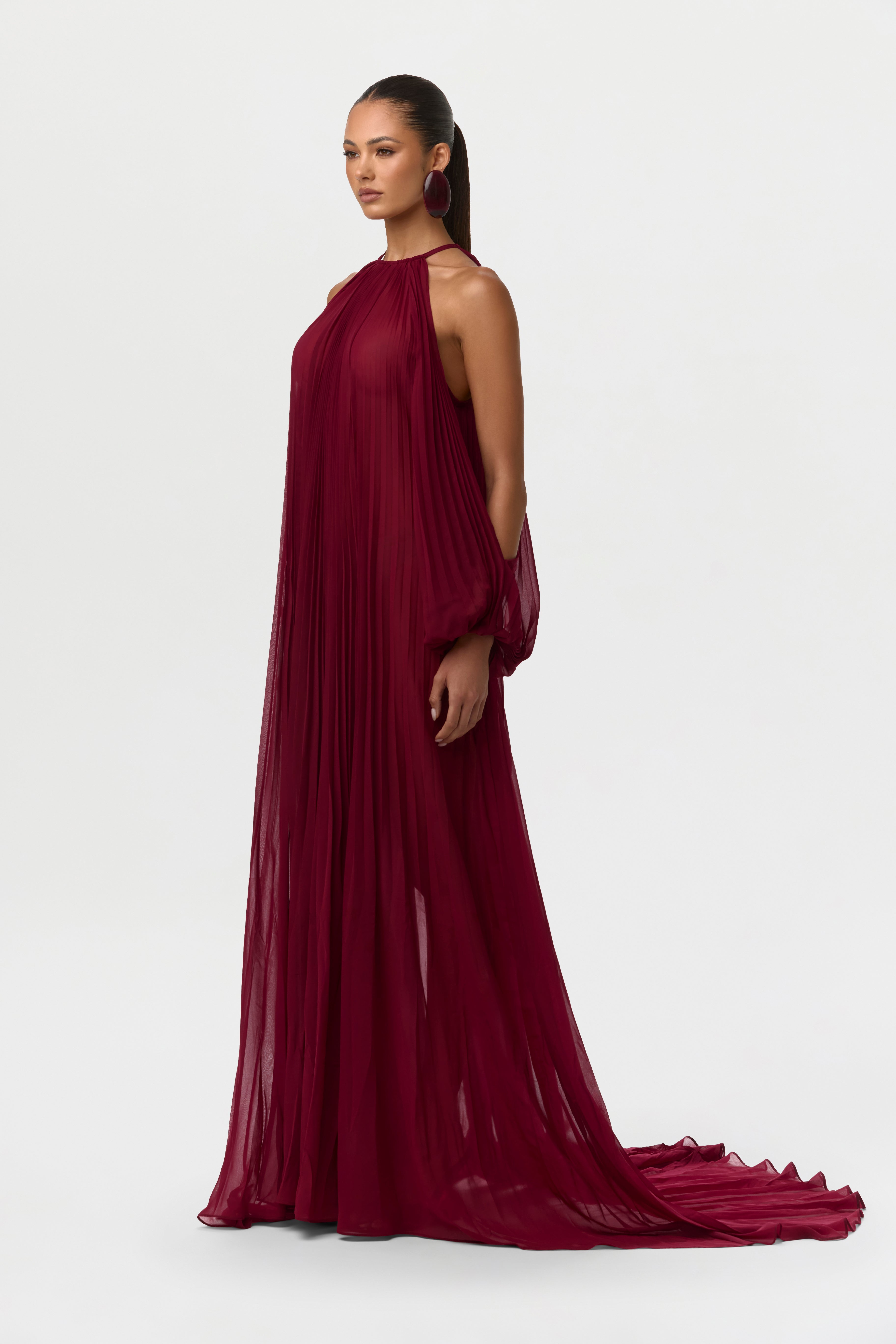 Chiffon Pleated Gown