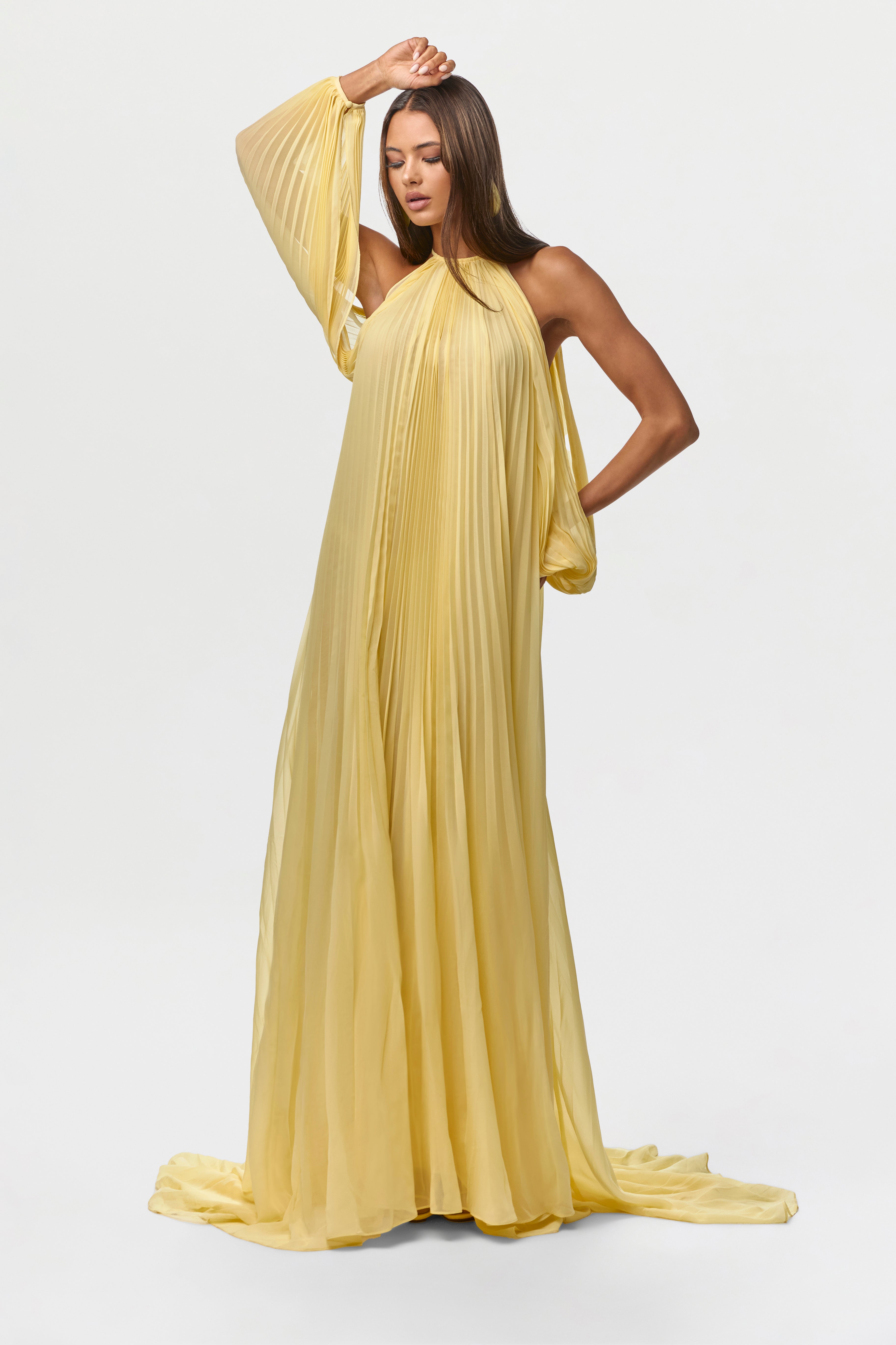 Chiffon Pleated Gown