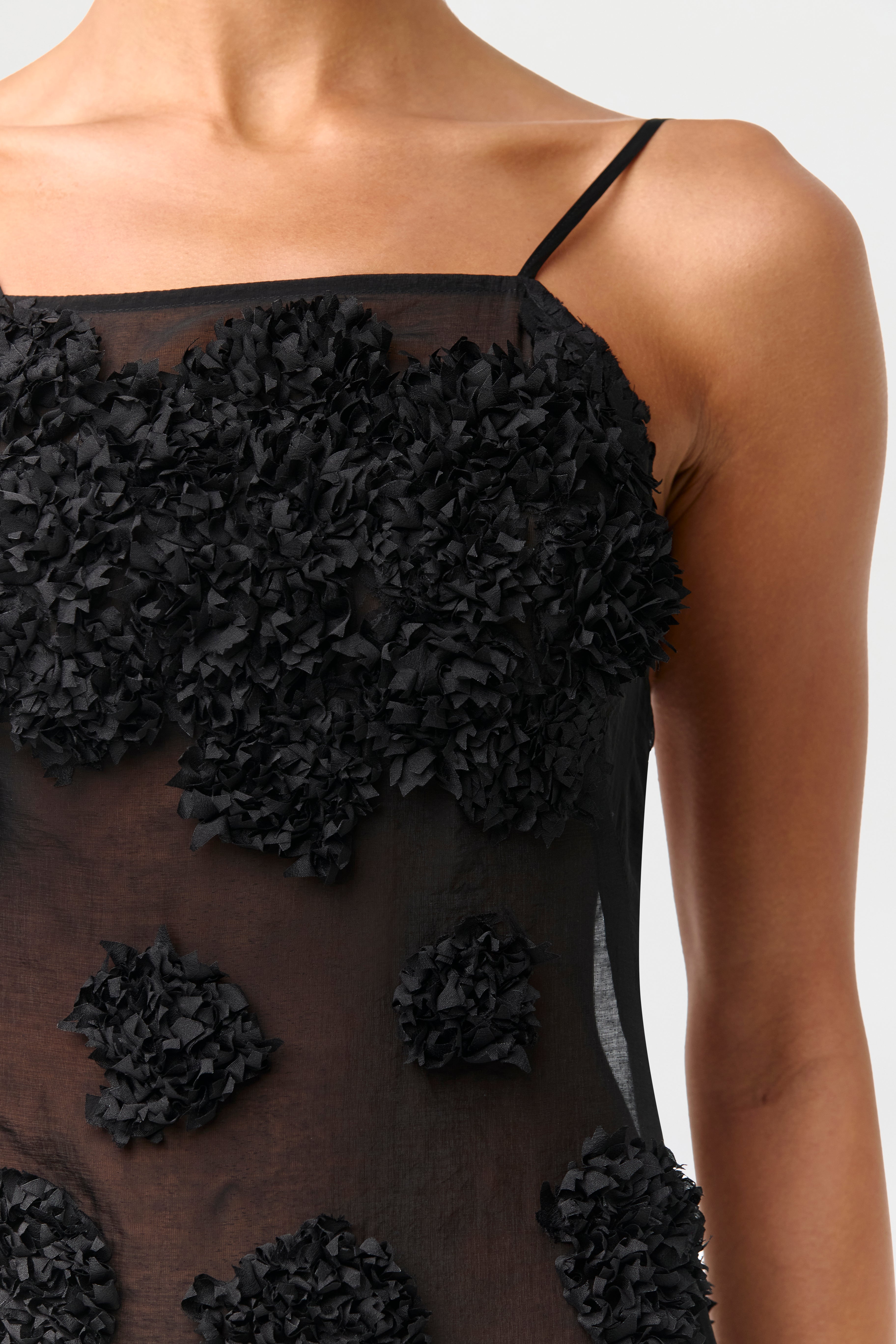 Floral Appliqué Open Back Dress