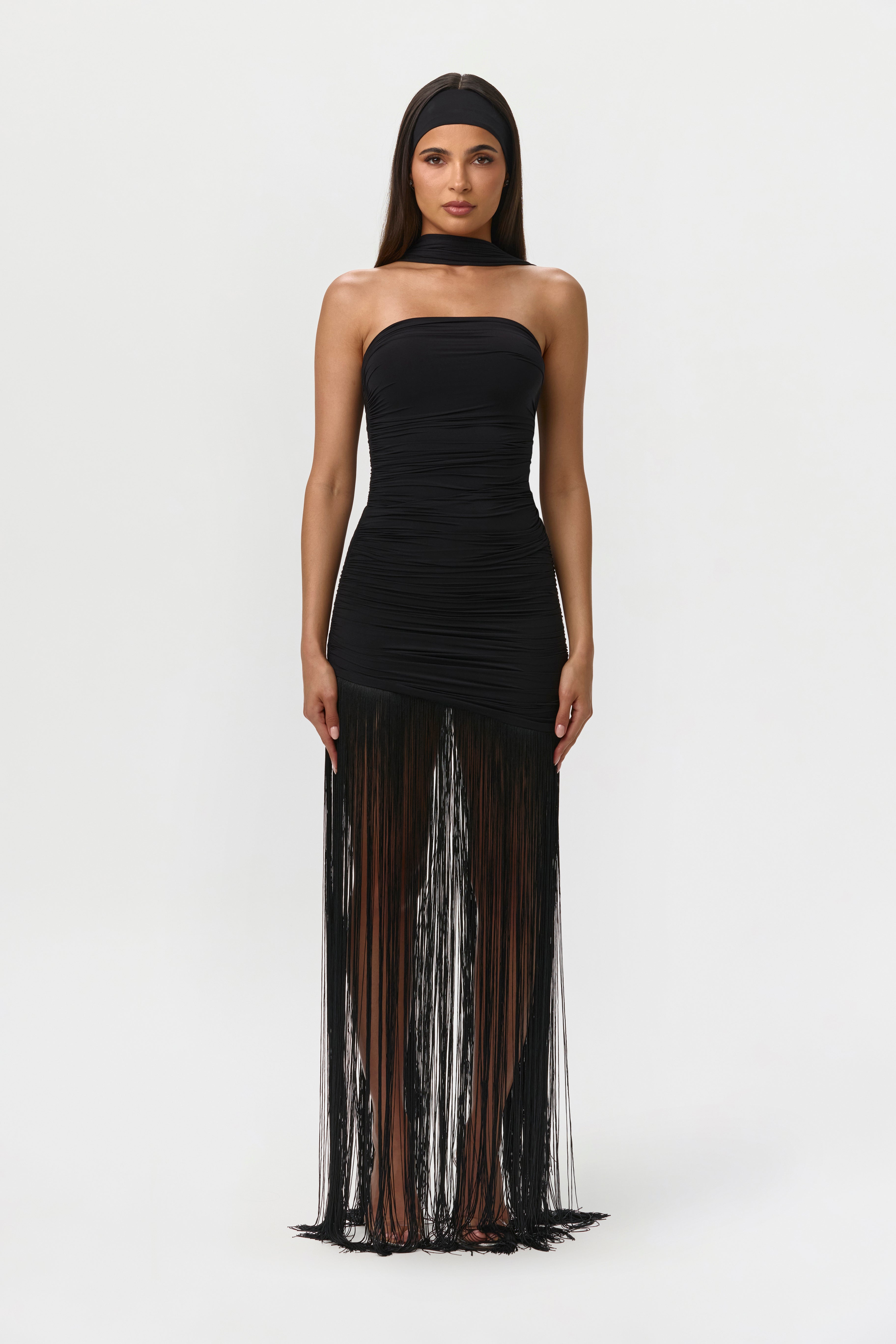 Naked Fringe Mini Dress