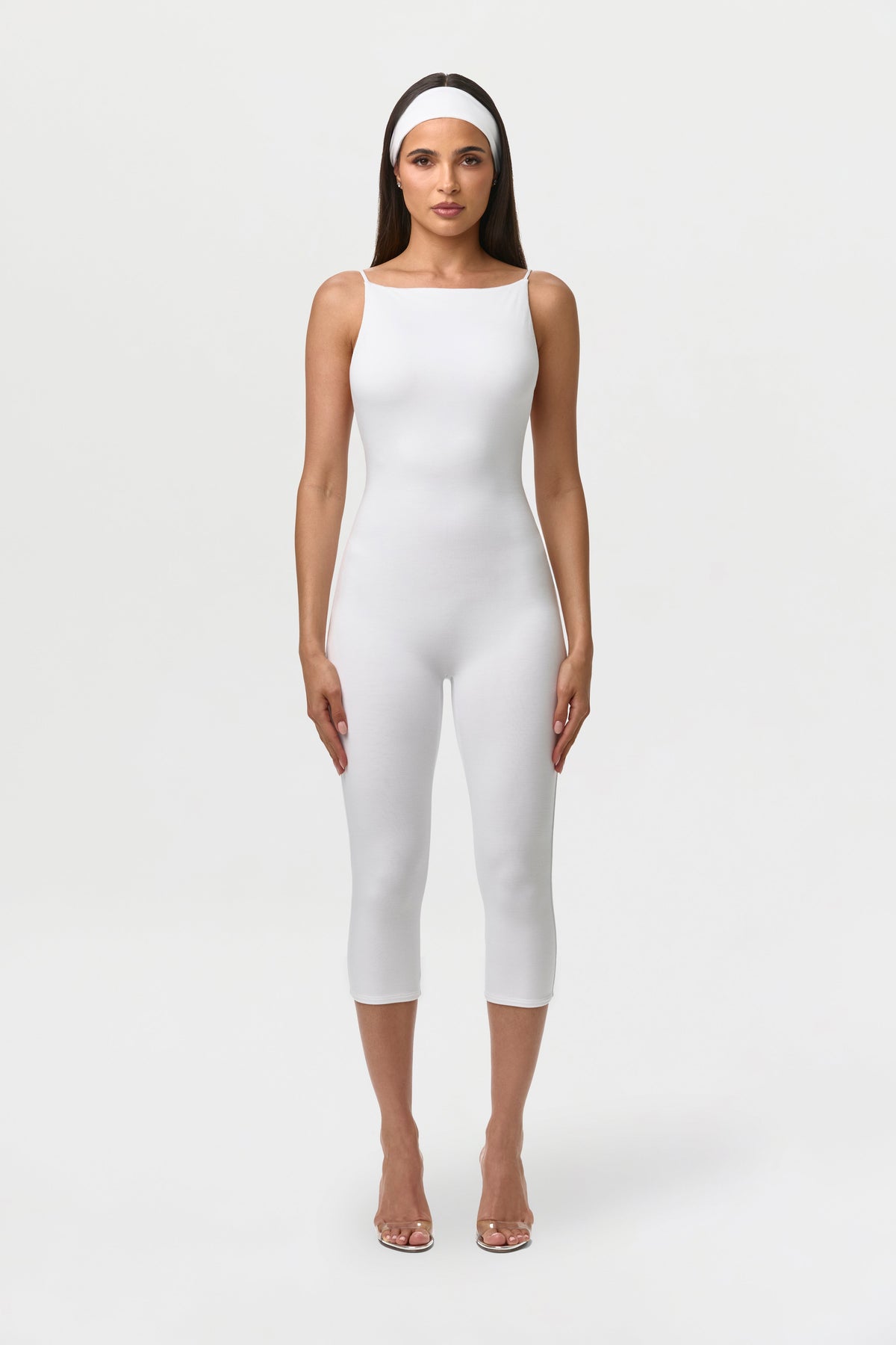 Smooth Open Back Capri Jumpsuit