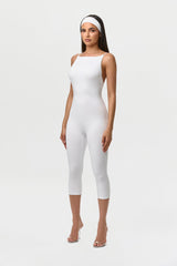 Smooth Open Back Capri Jumpsuit