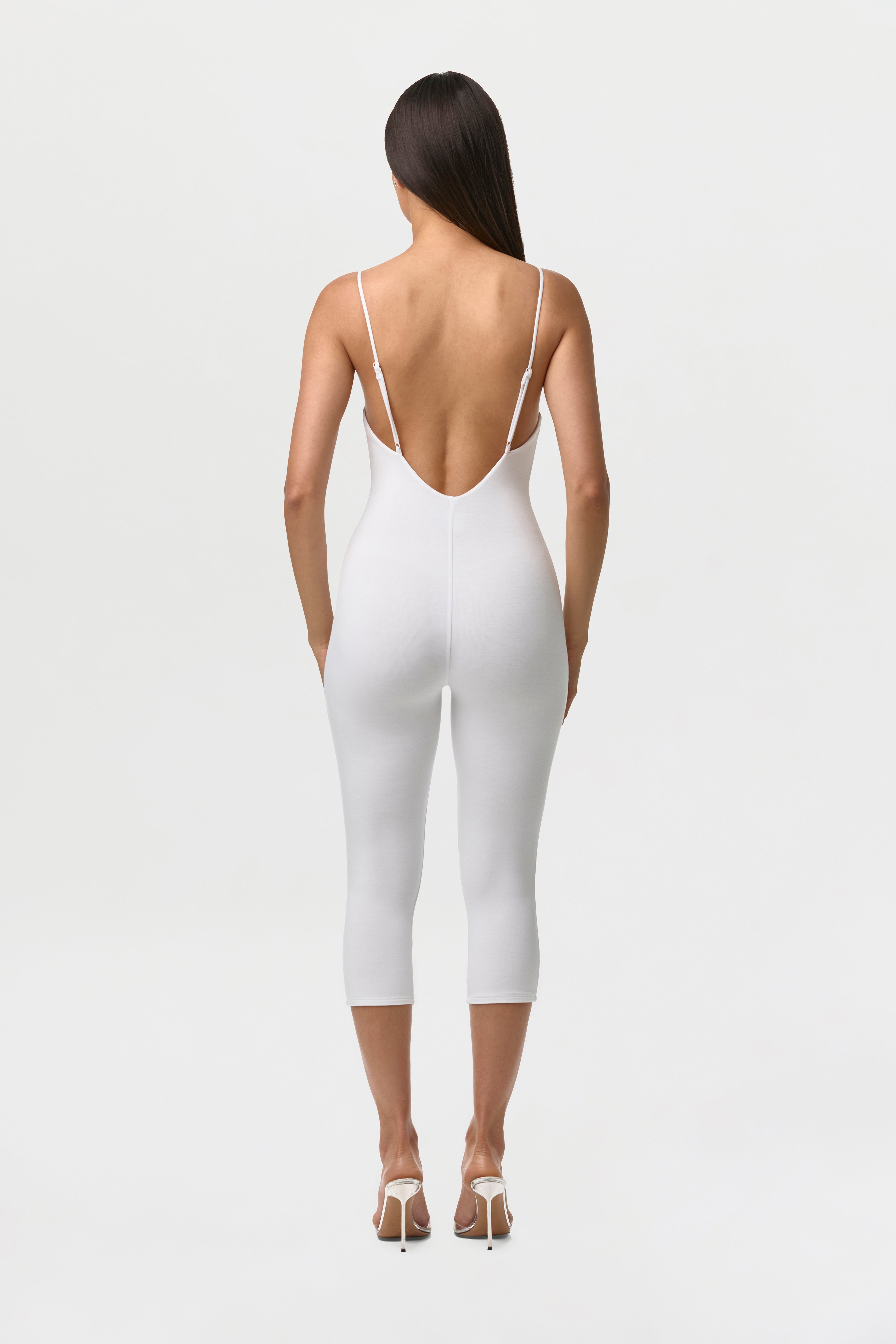 Smooth Open Back Capri Jumpsuit