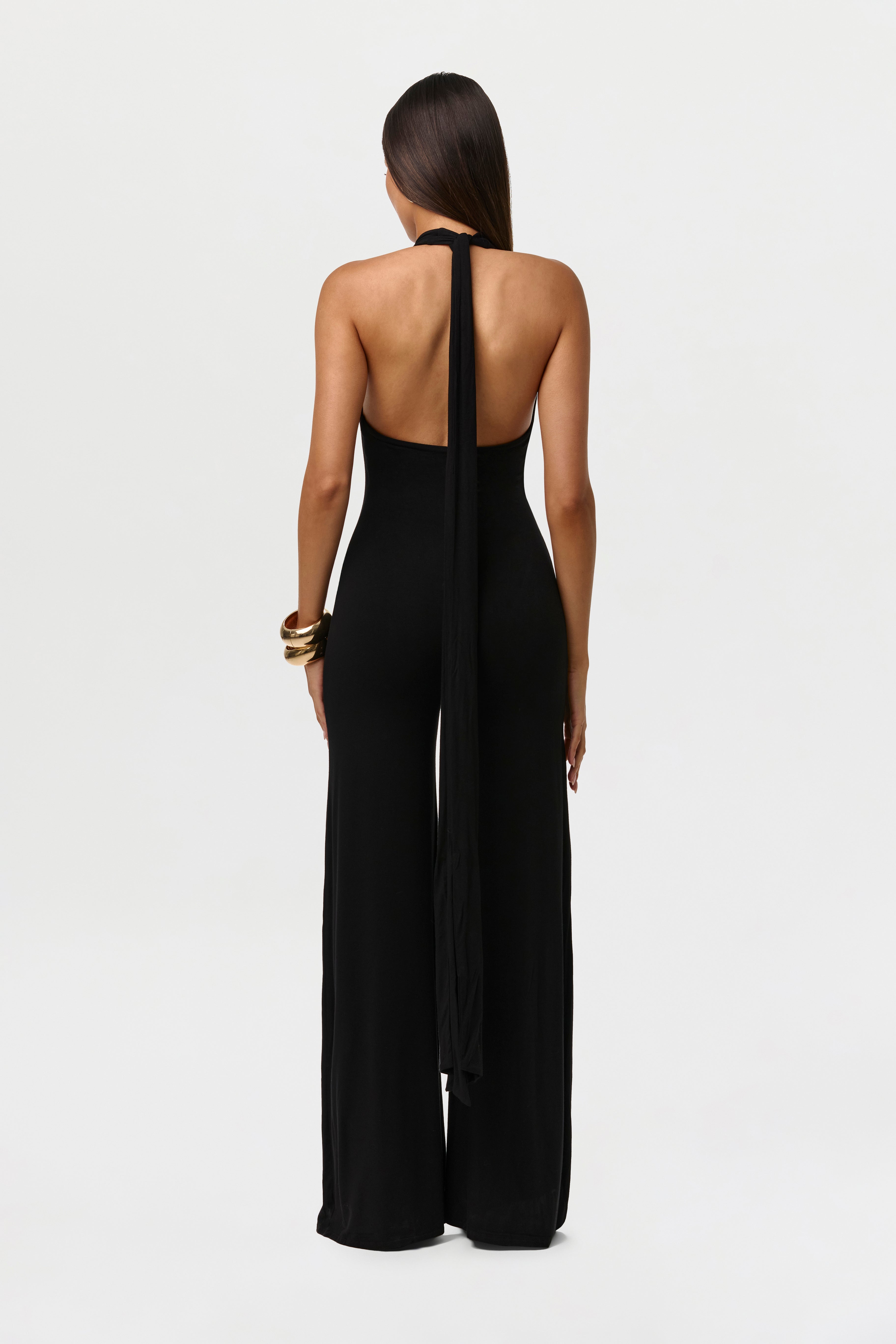 Smooth Halter Wide Leg Jumpsuit