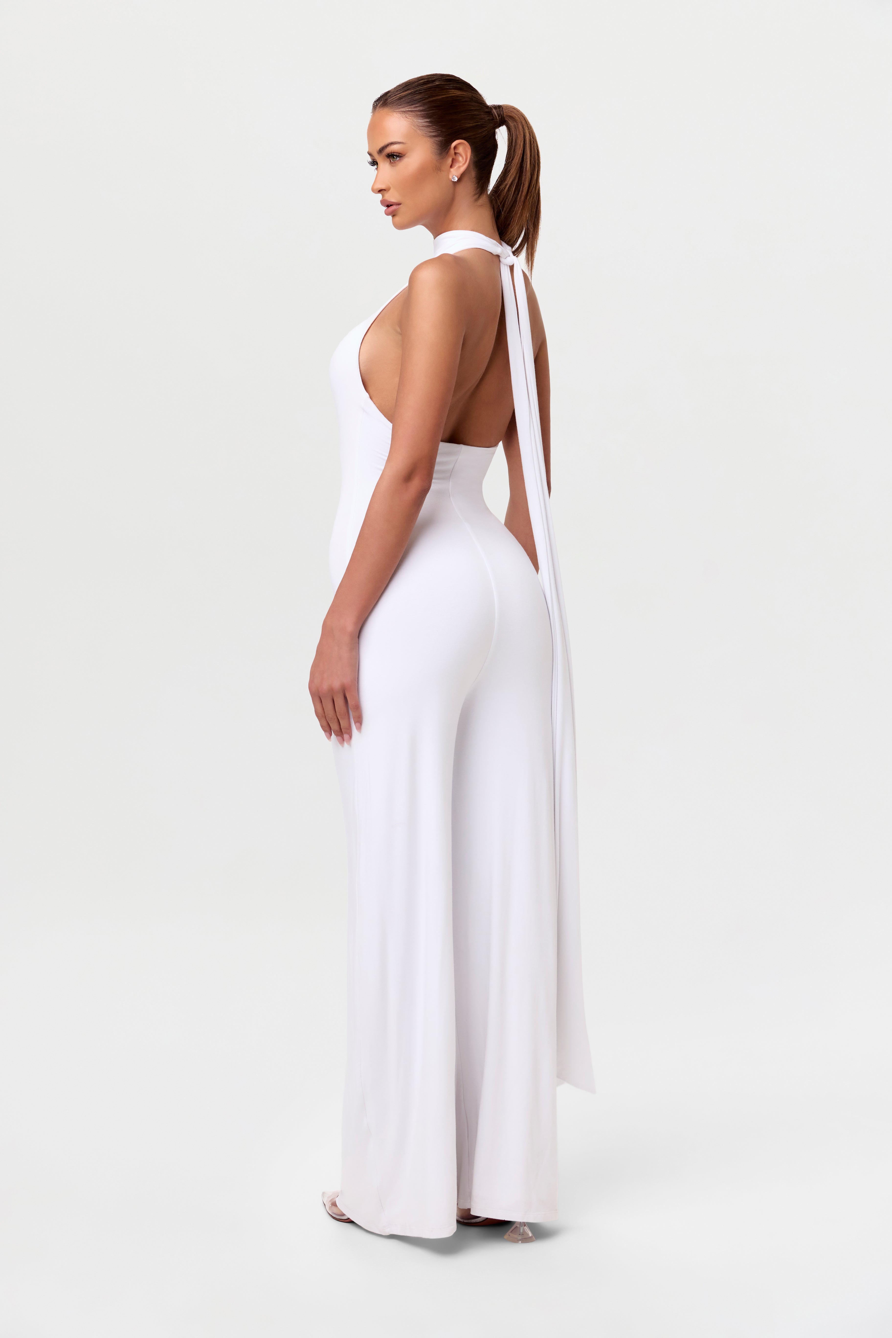Smooth Halter Wide Leg Jumpsuit
