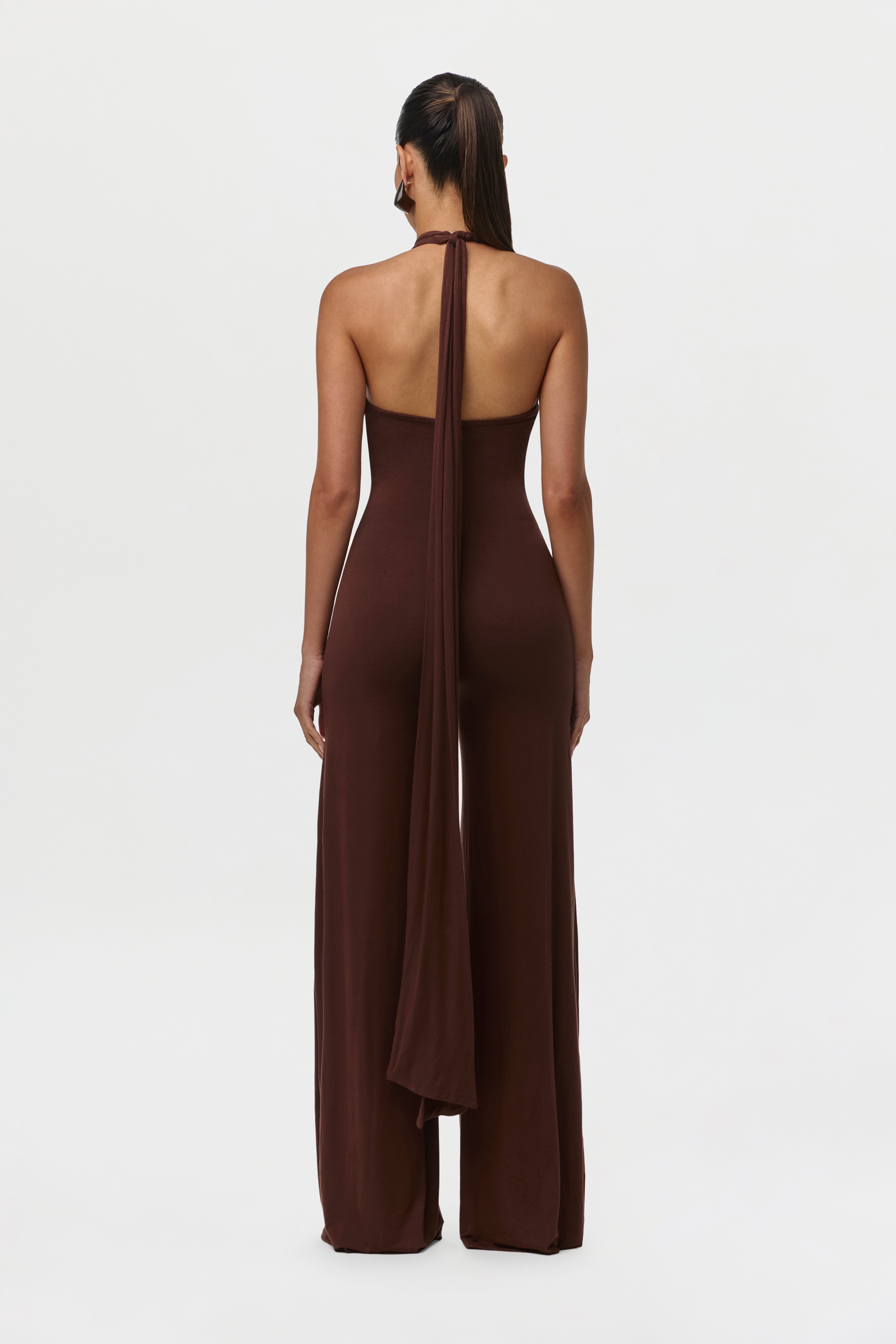 Smooth Halter Wide Leg Jumpsuit