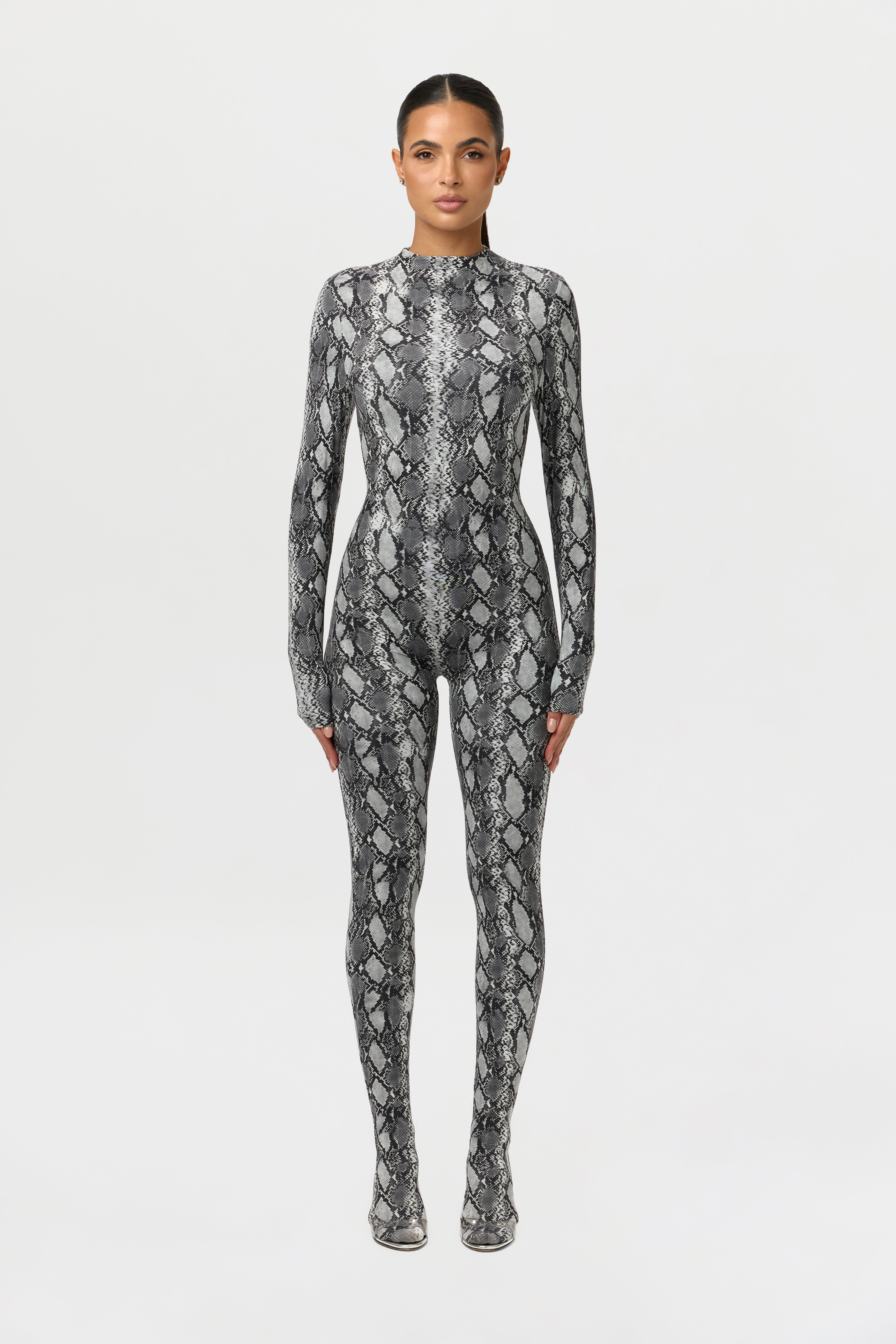 Naked Print Closed Toe Jumpsuit