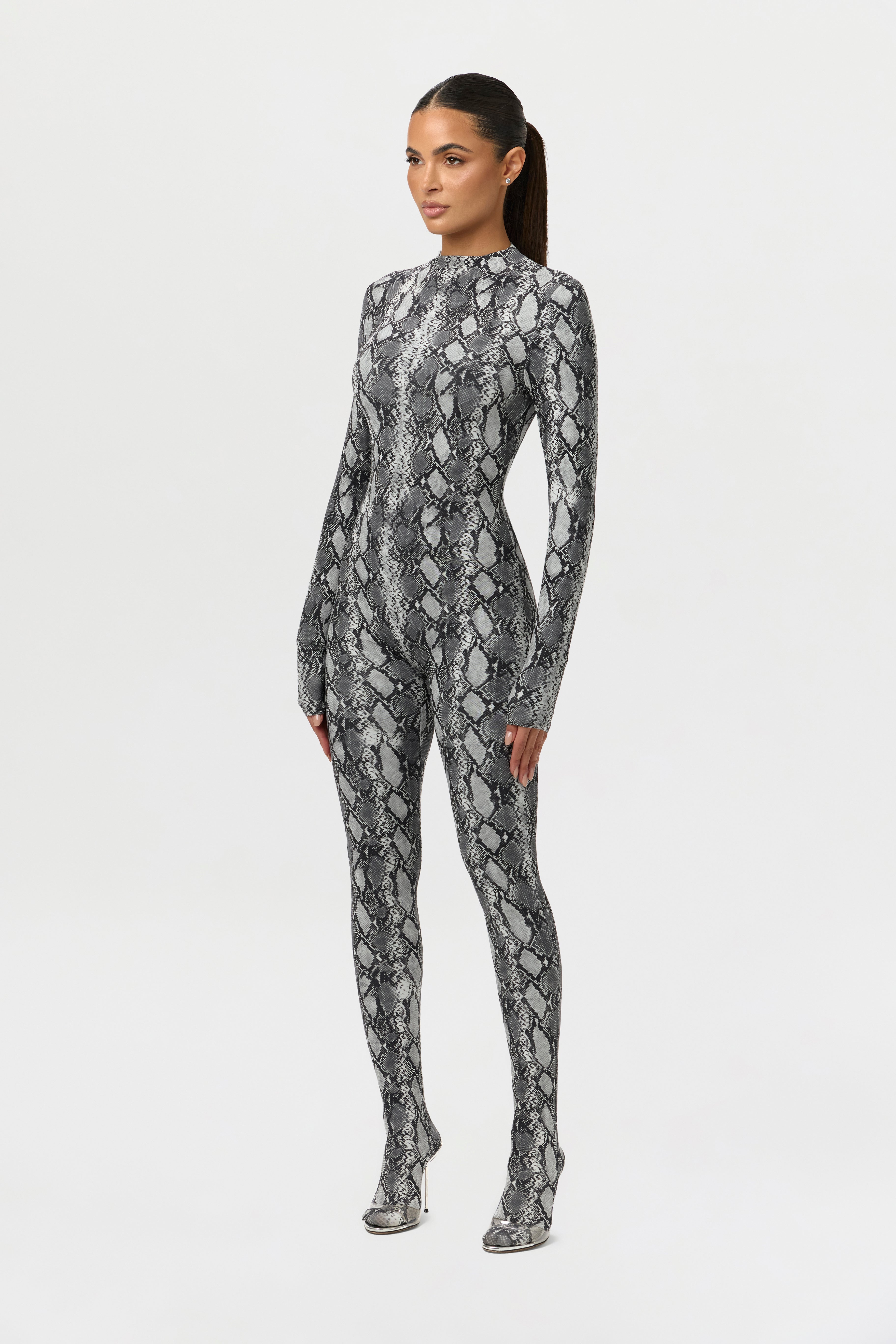 Naked Print Closed Toe Jumpsuit