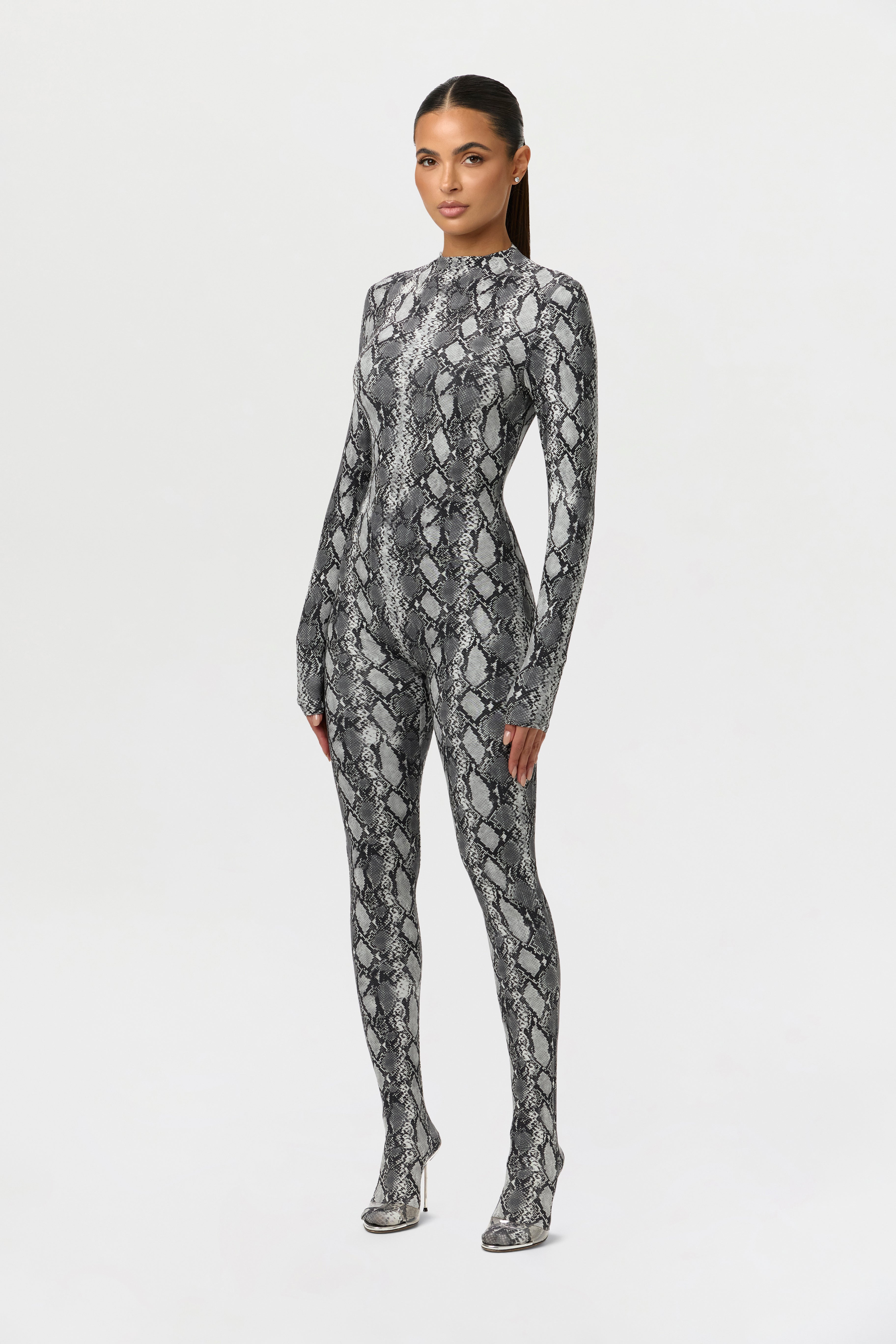 Naked Print Closed Toe Jumpsuit