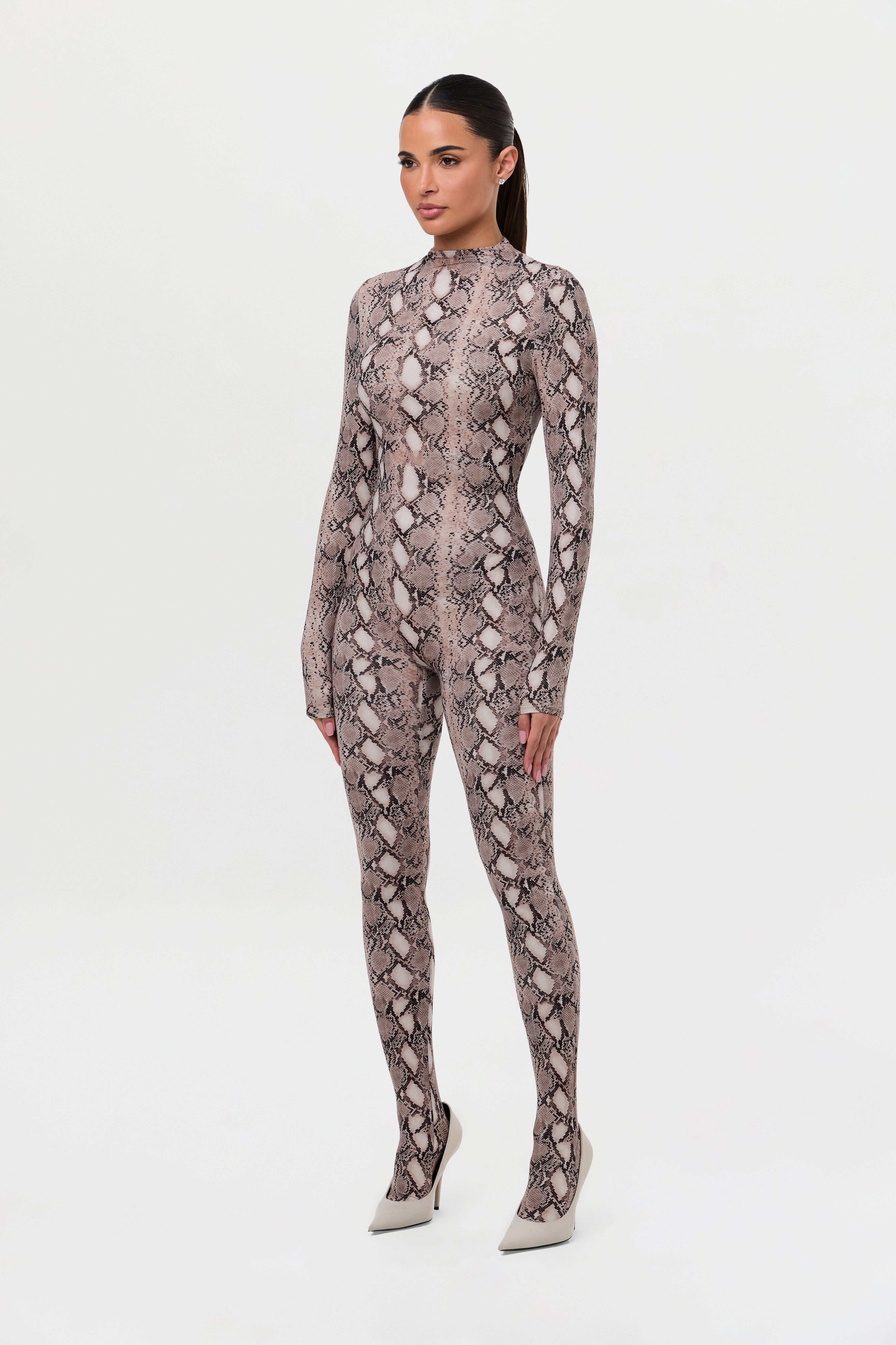 Naked Print Closed Toe Jumpsuit
