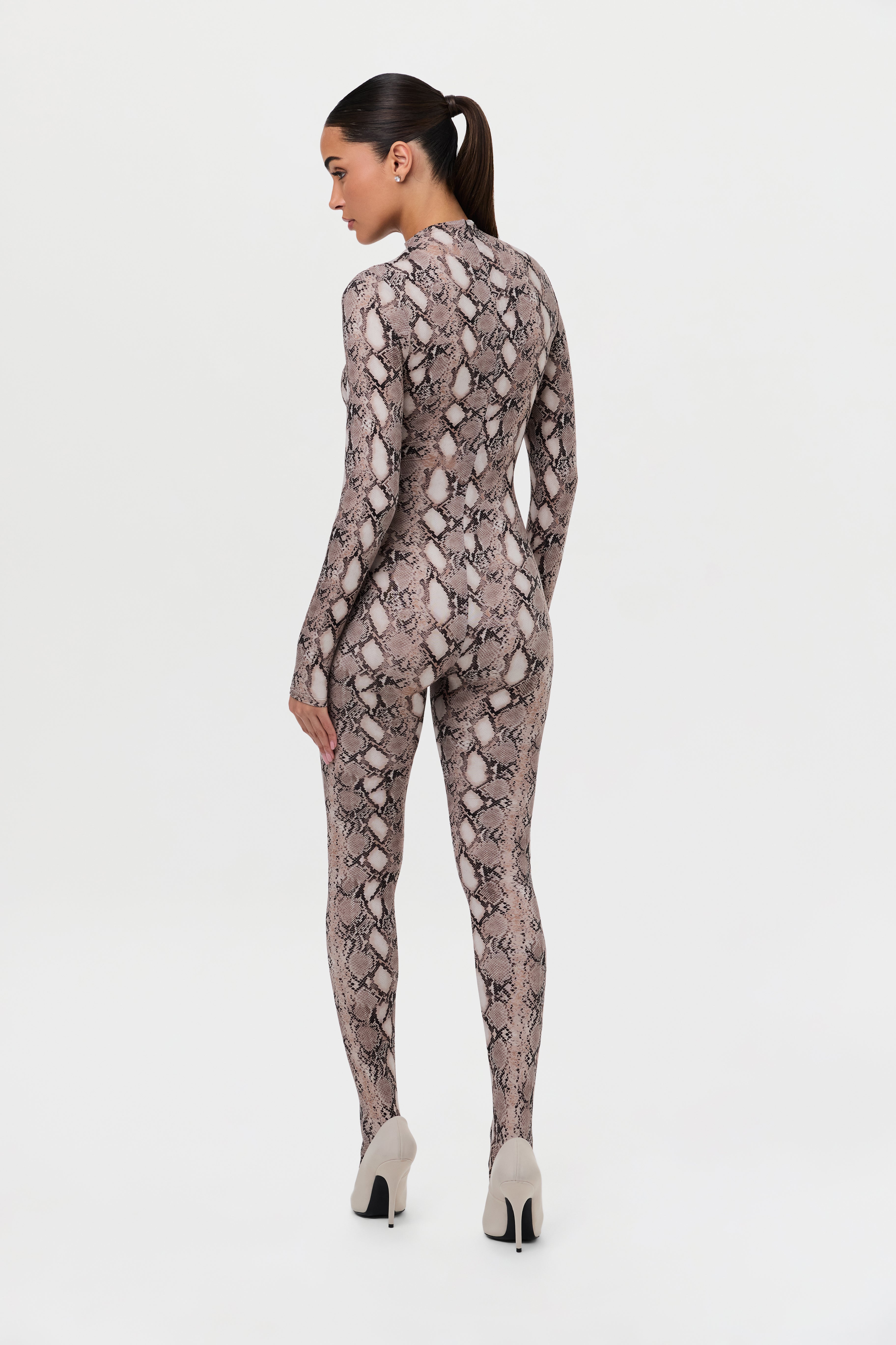 Naked Print Closed Toe Jumpsuit