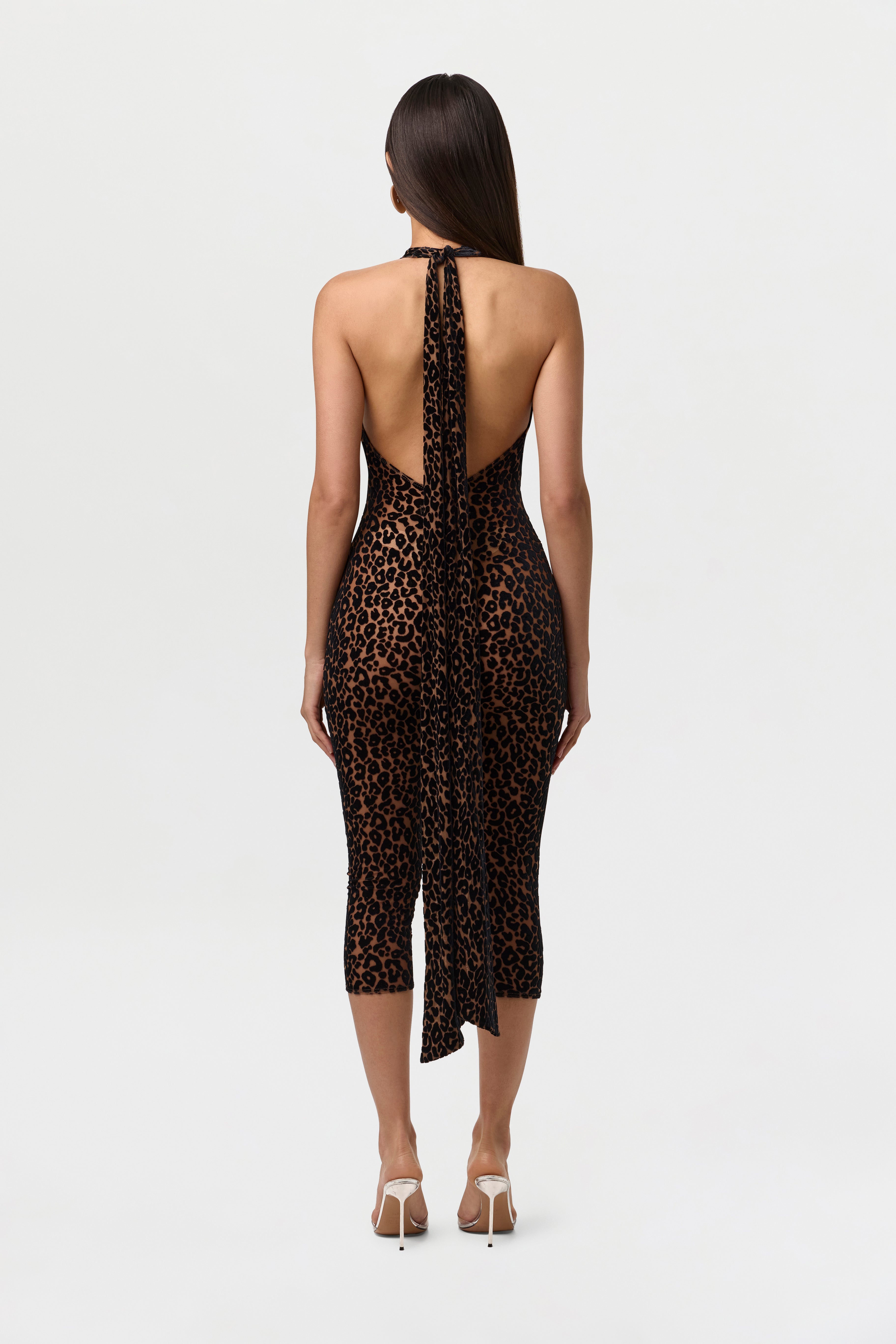 Burnout Print Halter Capri Jumpsuit