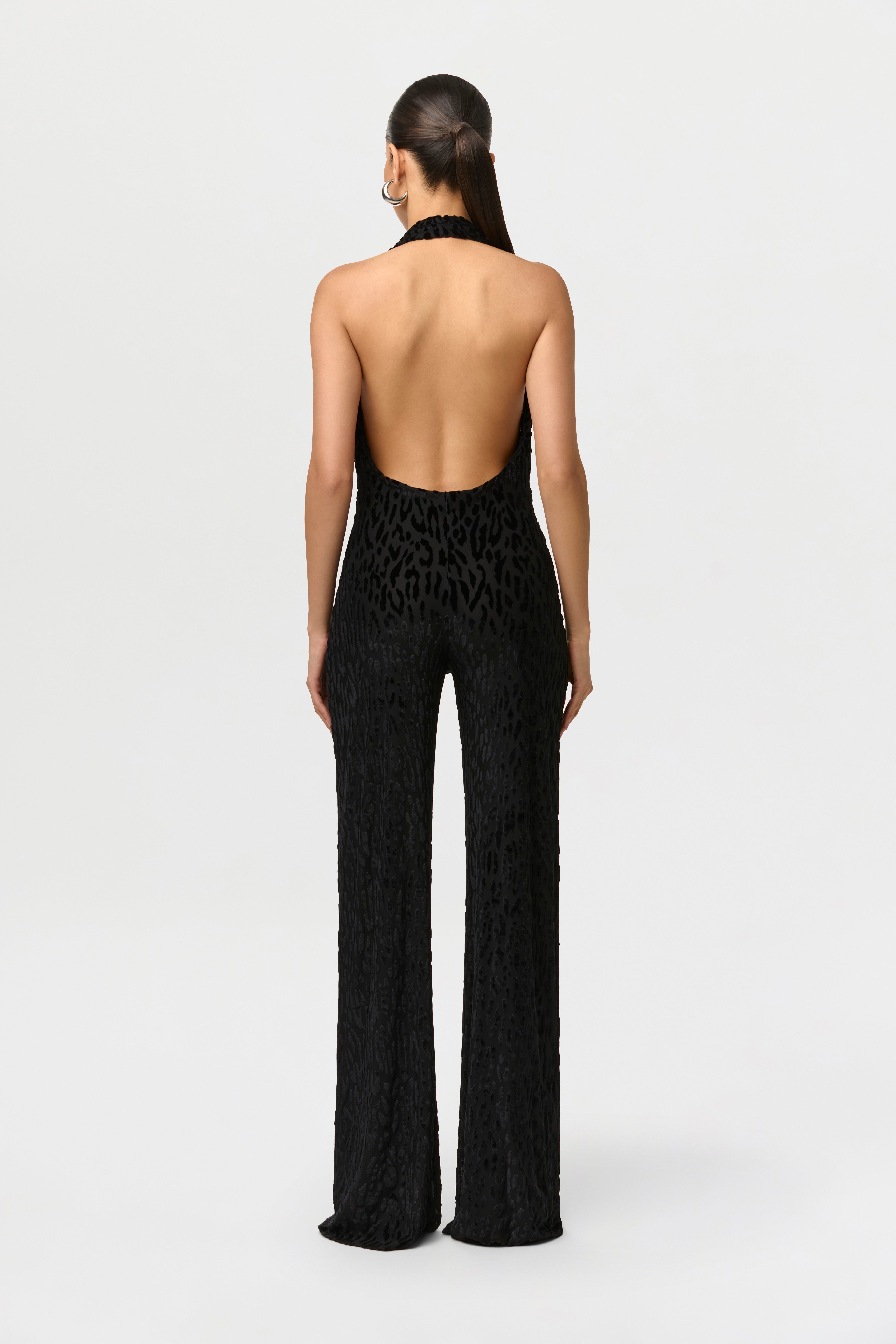 Burnout Halter Open Back Jumpsuit