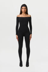 Naked Off-Shoulder Closed Toe Jumpsuit
