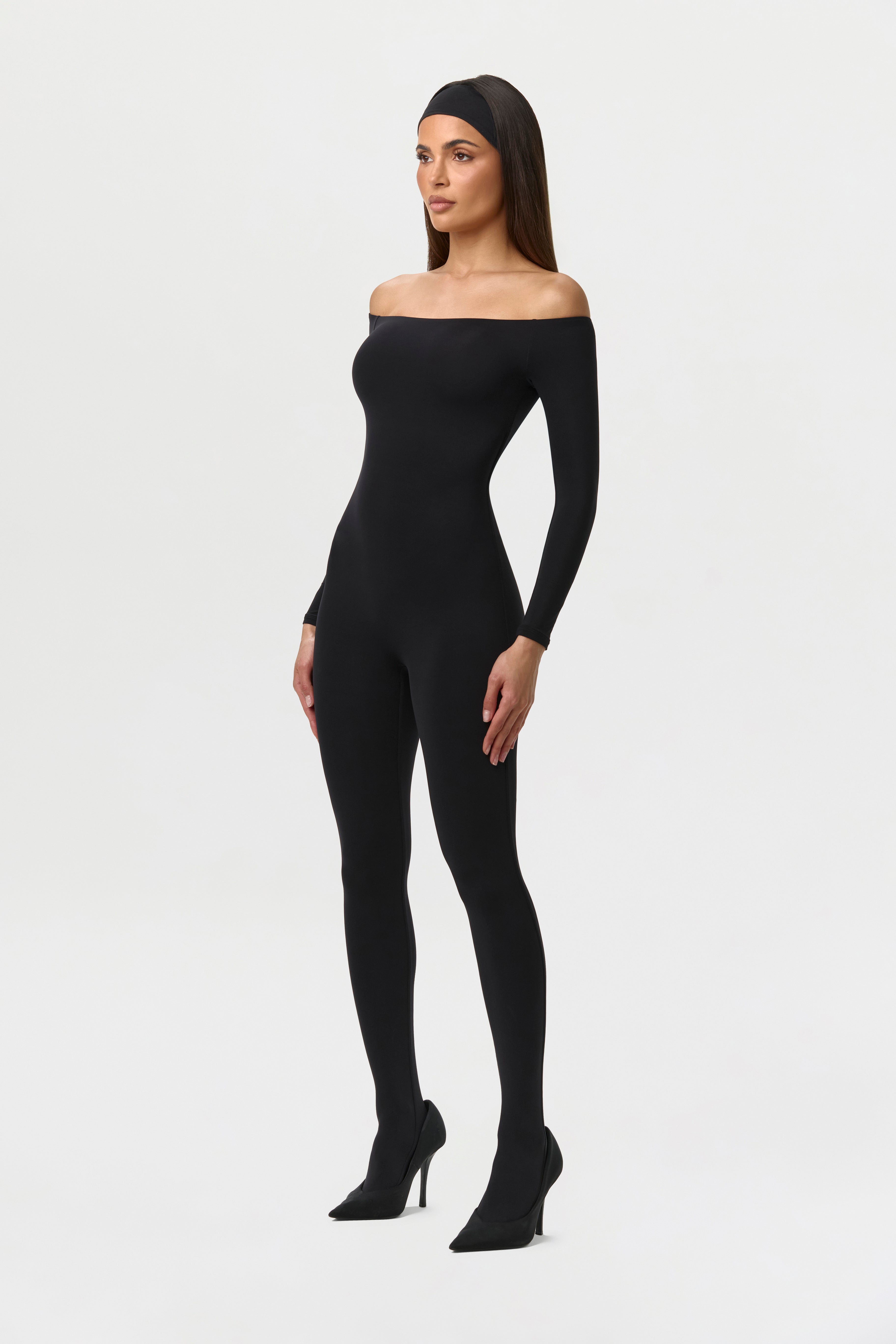 Naked Off-Shoulder Closed Toe Jumpsuit