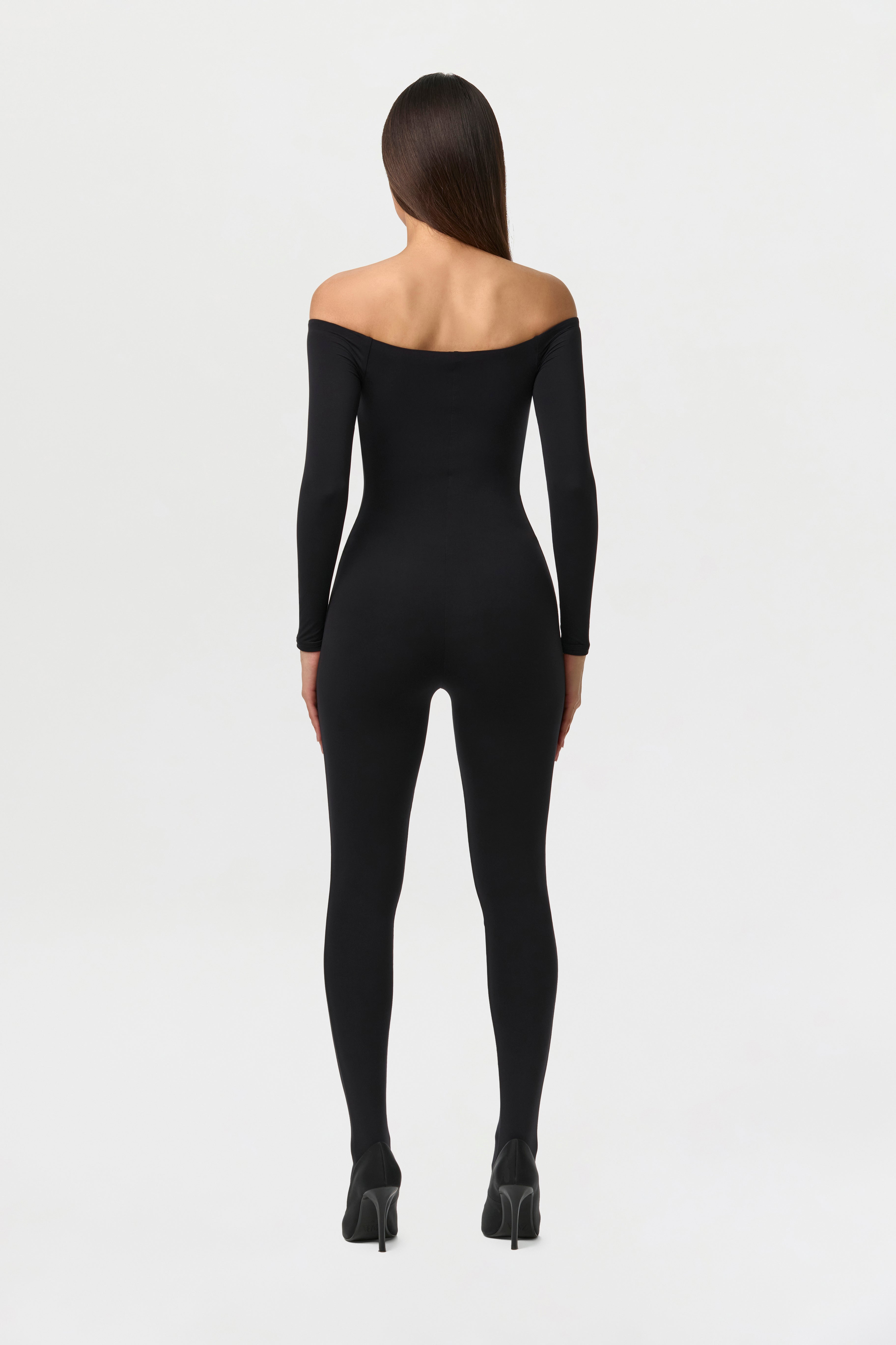 Naked Off-Shoulder Closed Toe Jumpsuit