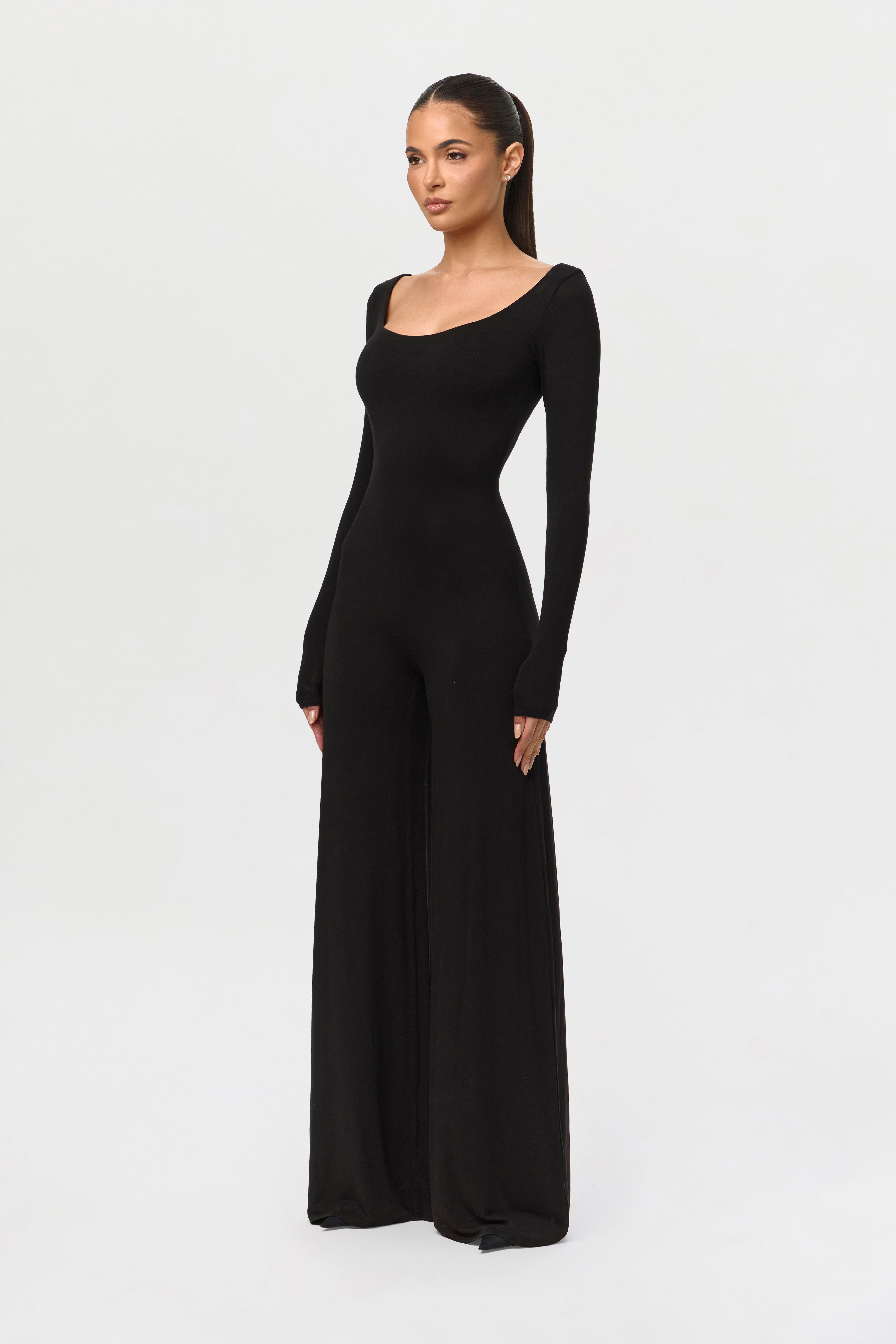 Smooth Off-Shoulder Wide Leg Jumpsuit