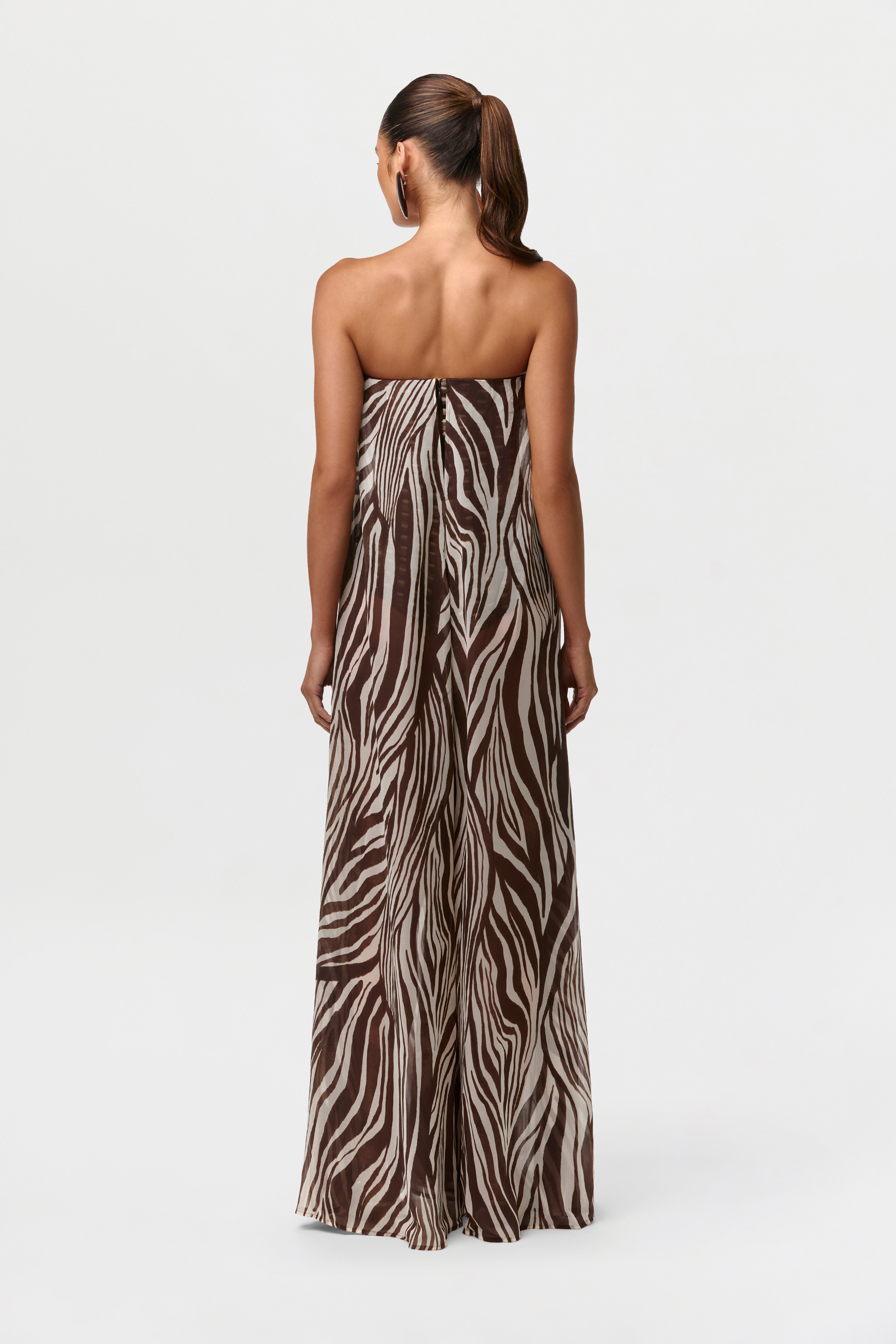 Chiffon Print Wide-Leg Jumpsuit