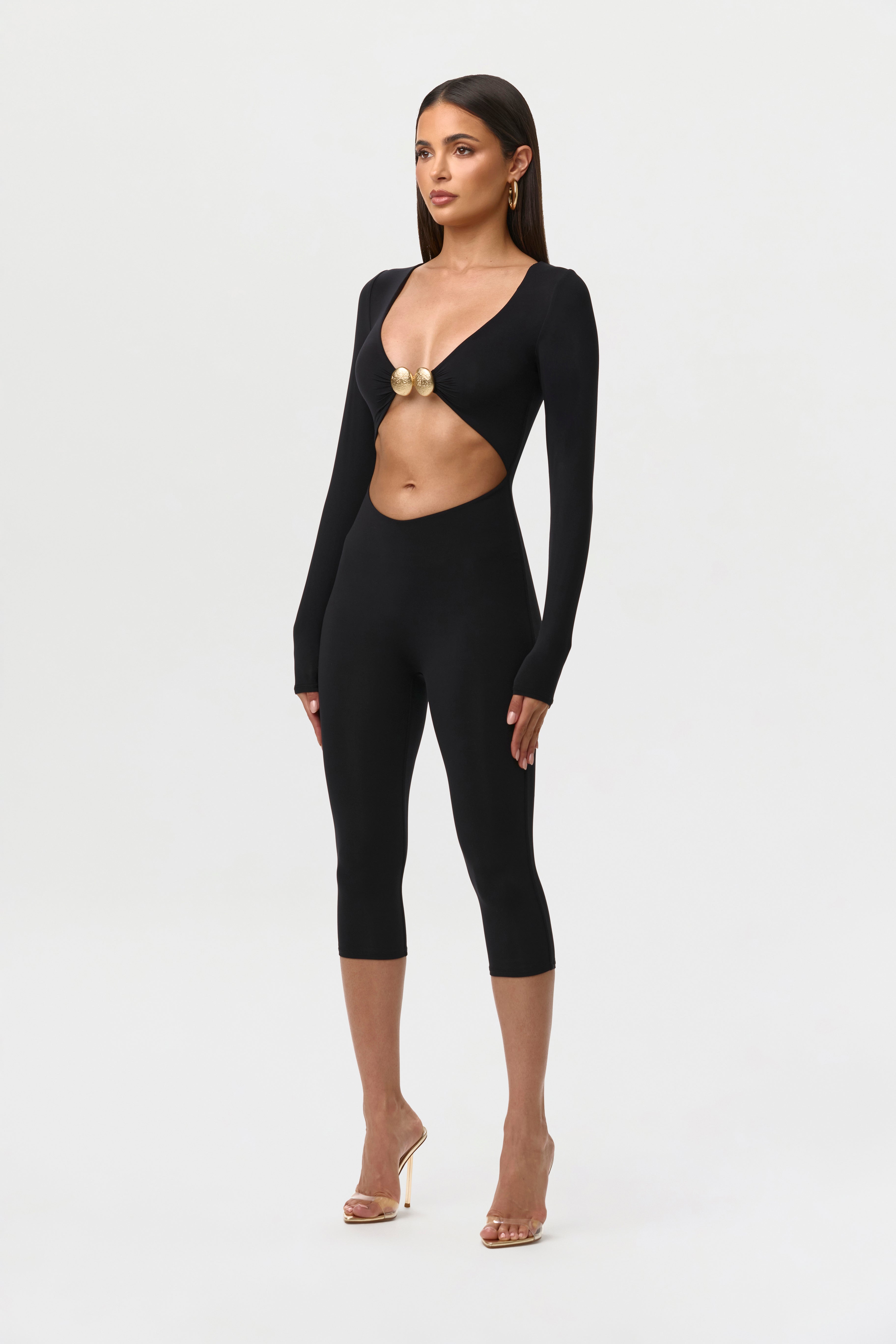 Naked Cutout Capri Jumpsuit