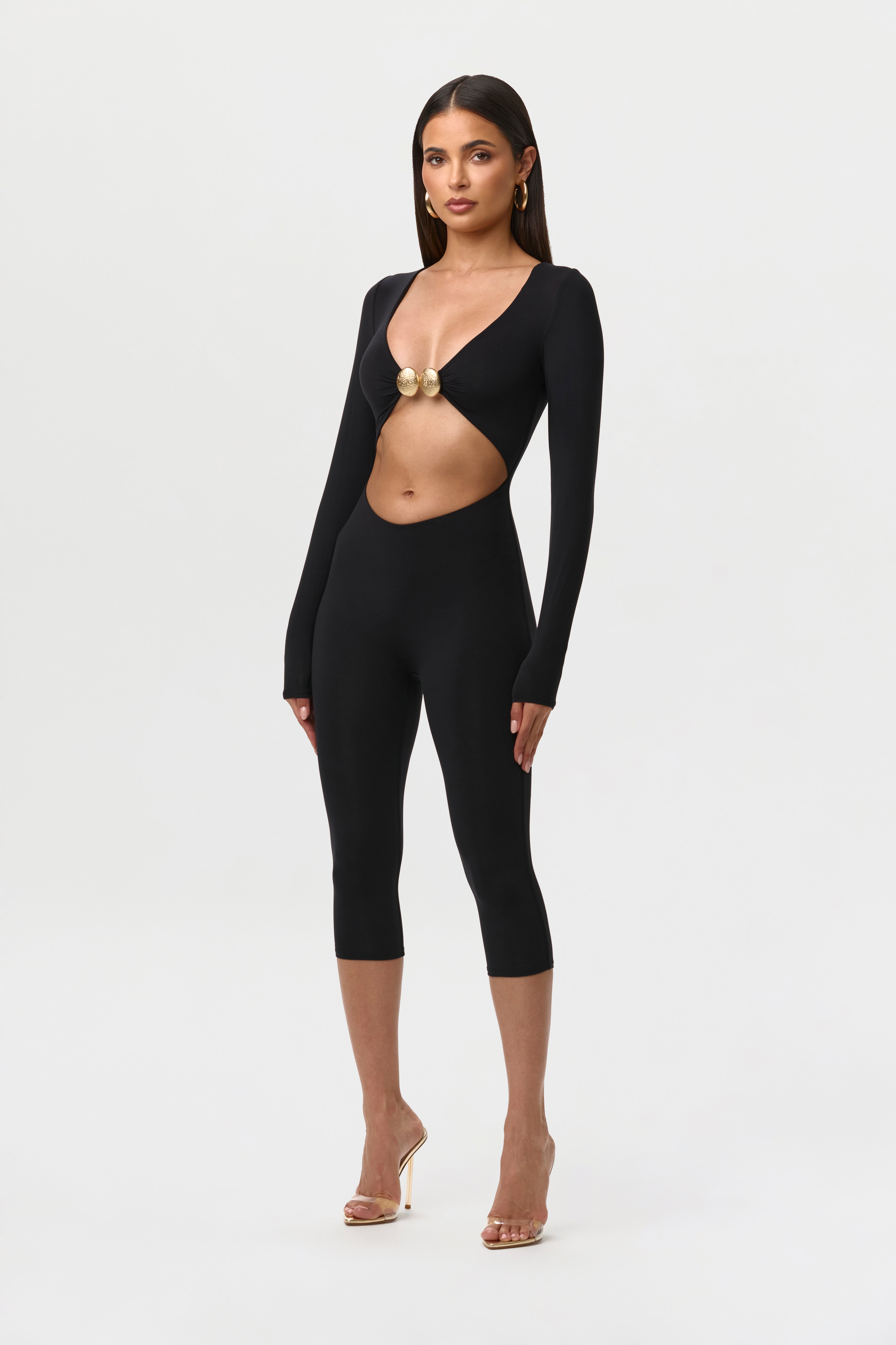 Naked Cutout Capri Jumpsuit