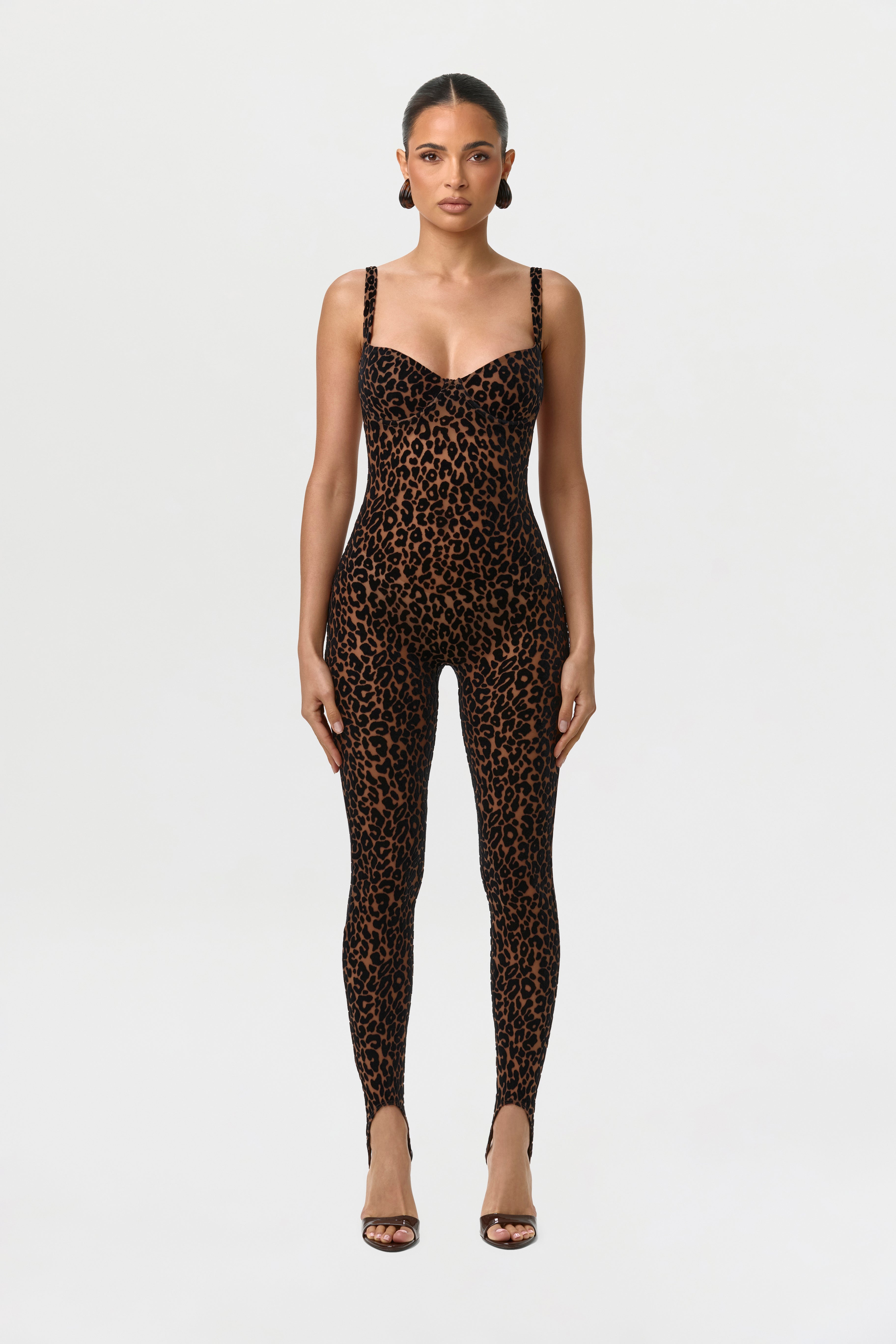 Burnout Print Open Back Jumpsuit