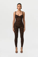 Burnout Print Open Back Jumpsuit